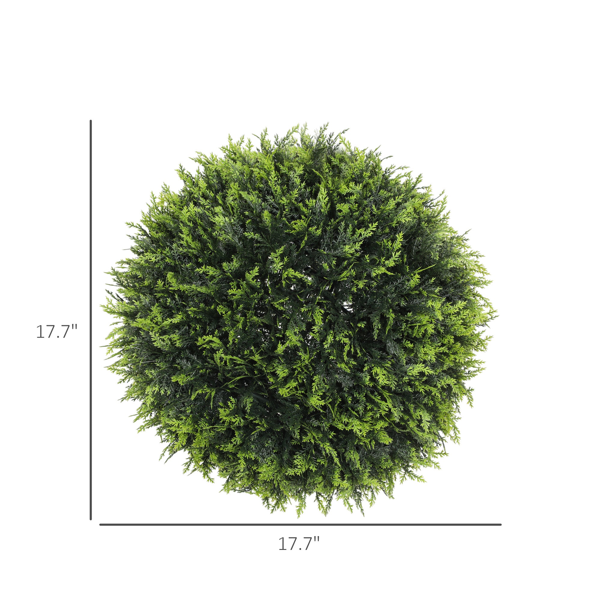 2 Pack Artificial Plant Cedar Topiary Balls, 17.7 Inch