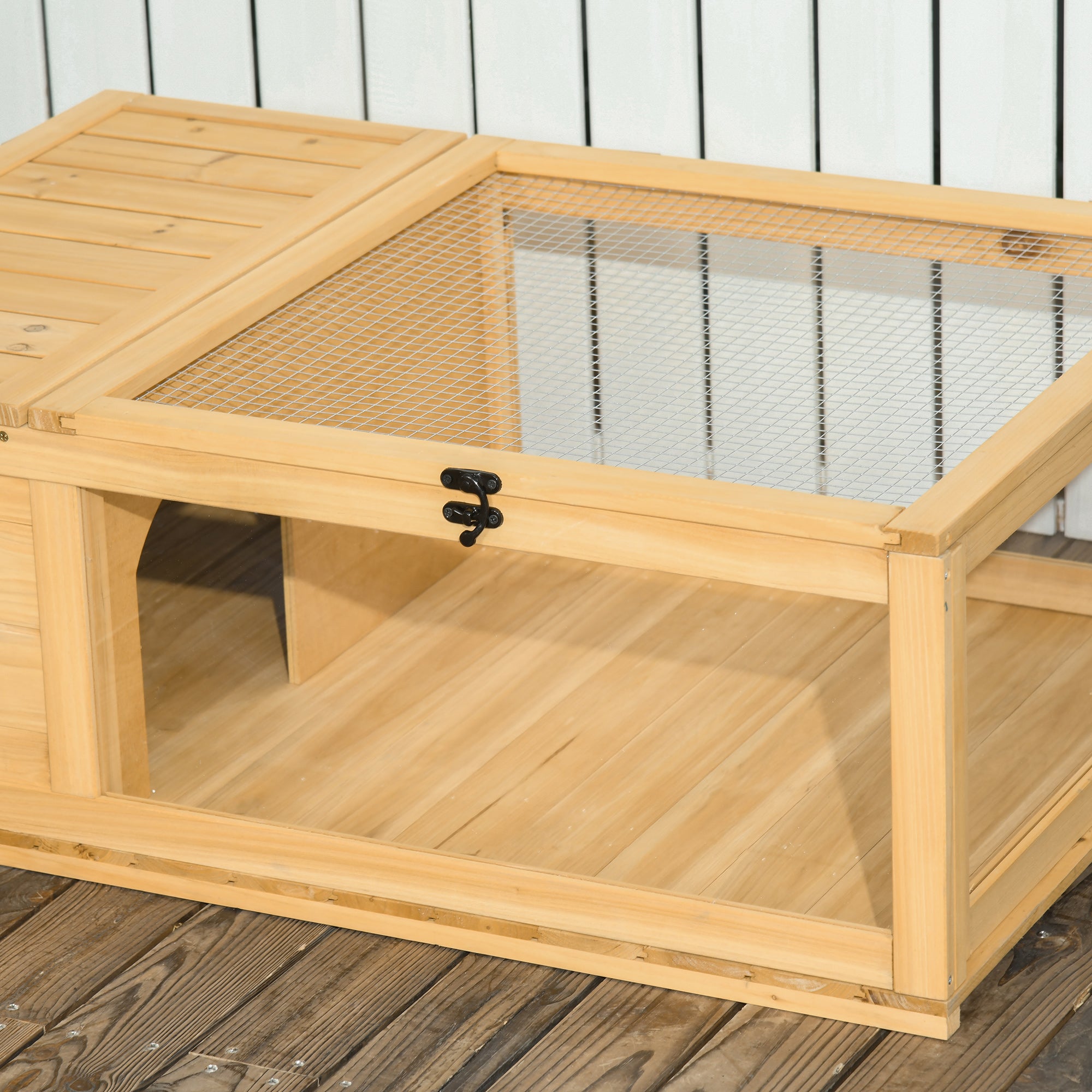 Wooden Reptile Cage with Top Access for Turtles, Lizards, Snakes, Yellow - Yellow - Image 8