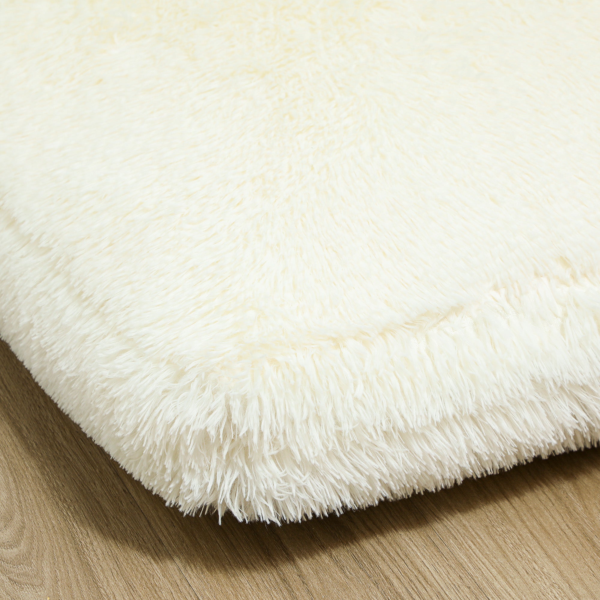 Bean Bag Floor Sofa Bed, Contemporary Plush Wide Folding Floor Mattress, Foam Filling Wall Couch Sleeper, Cream White
