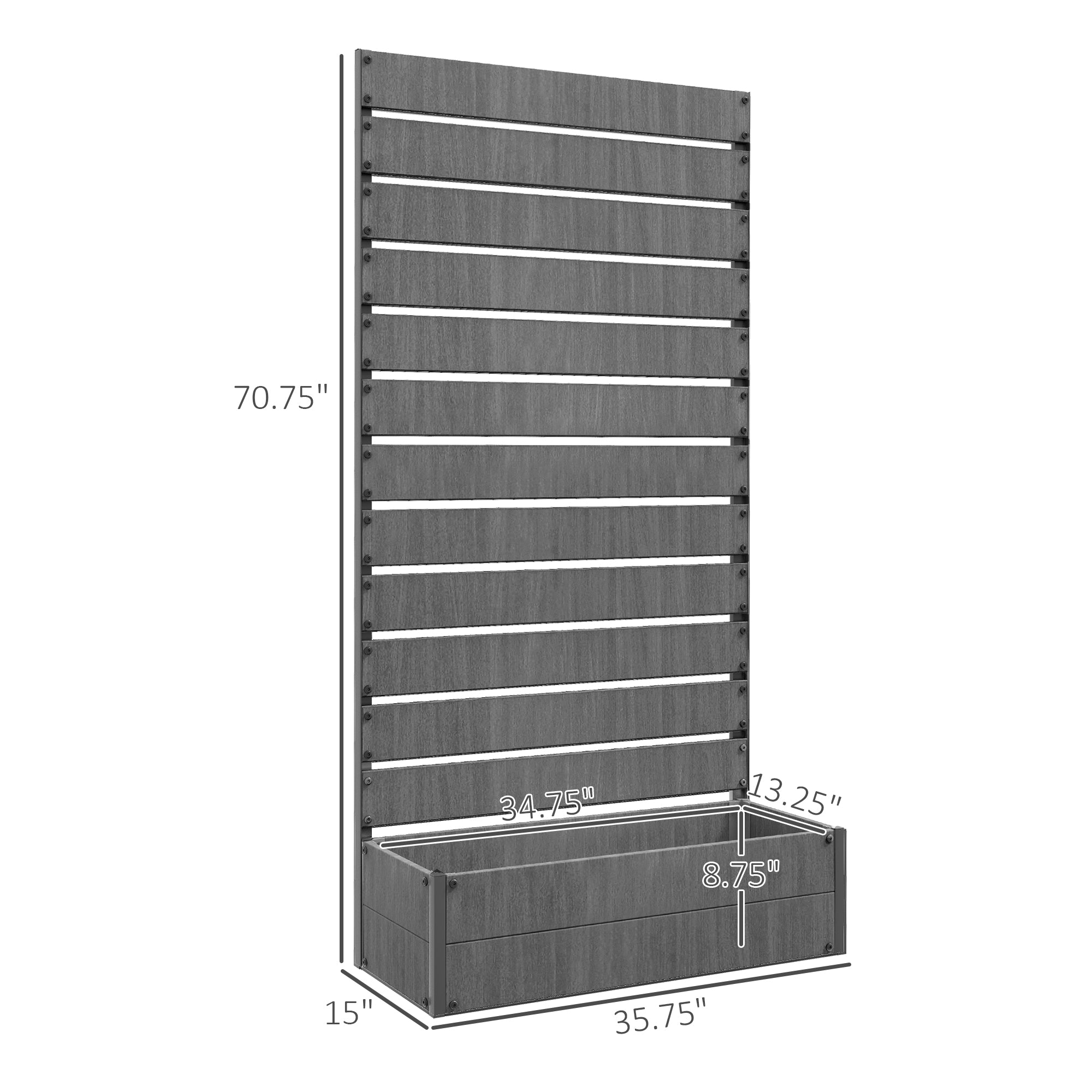 Trellis Planter for Climbing Plants, Raised Garden Bed with Trellis, Planter Box for Outdoor Garden, Dark Gray - Dark Gray - Image 3