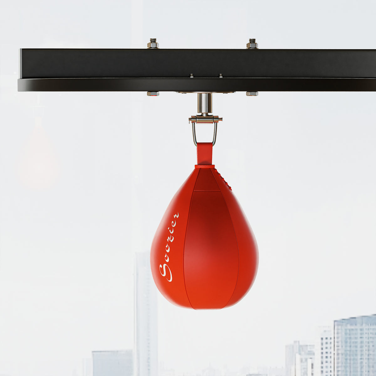 2-in-1 Punching Bag Stand, Adjustable Height Heavy Bag Stand with Weighted Base and Speed Bag for Home, Black