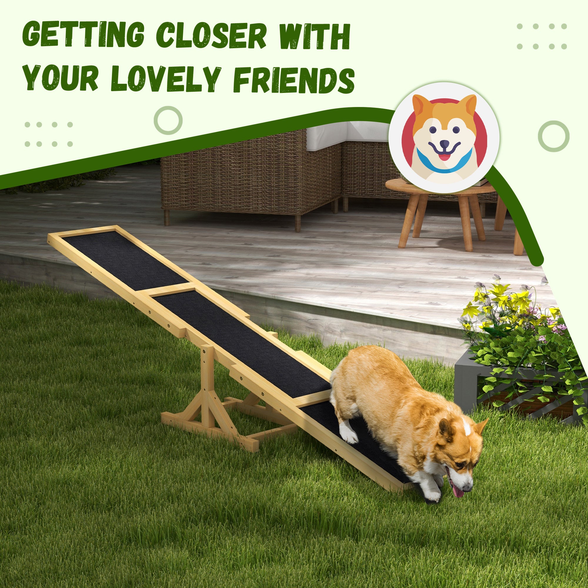 Wooden Dog Agility Seesaw for Training and Exercise, Yellow - Yellow - Image 6