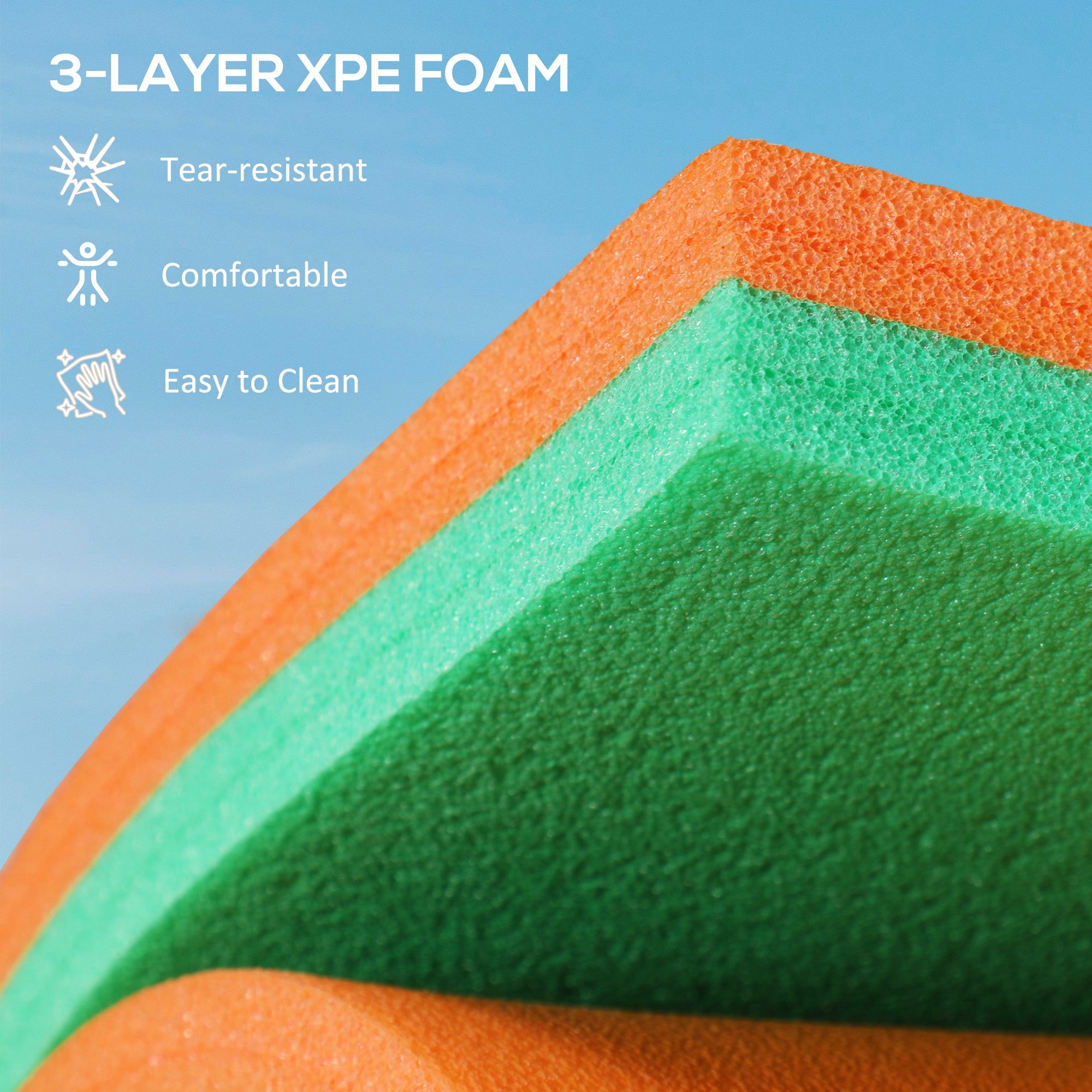 9' x 6' Lily Pad Water Mat for 2 Adults, Floating Water Pad for Lake, Pool, Ocean, Beach, and Boating, Orange