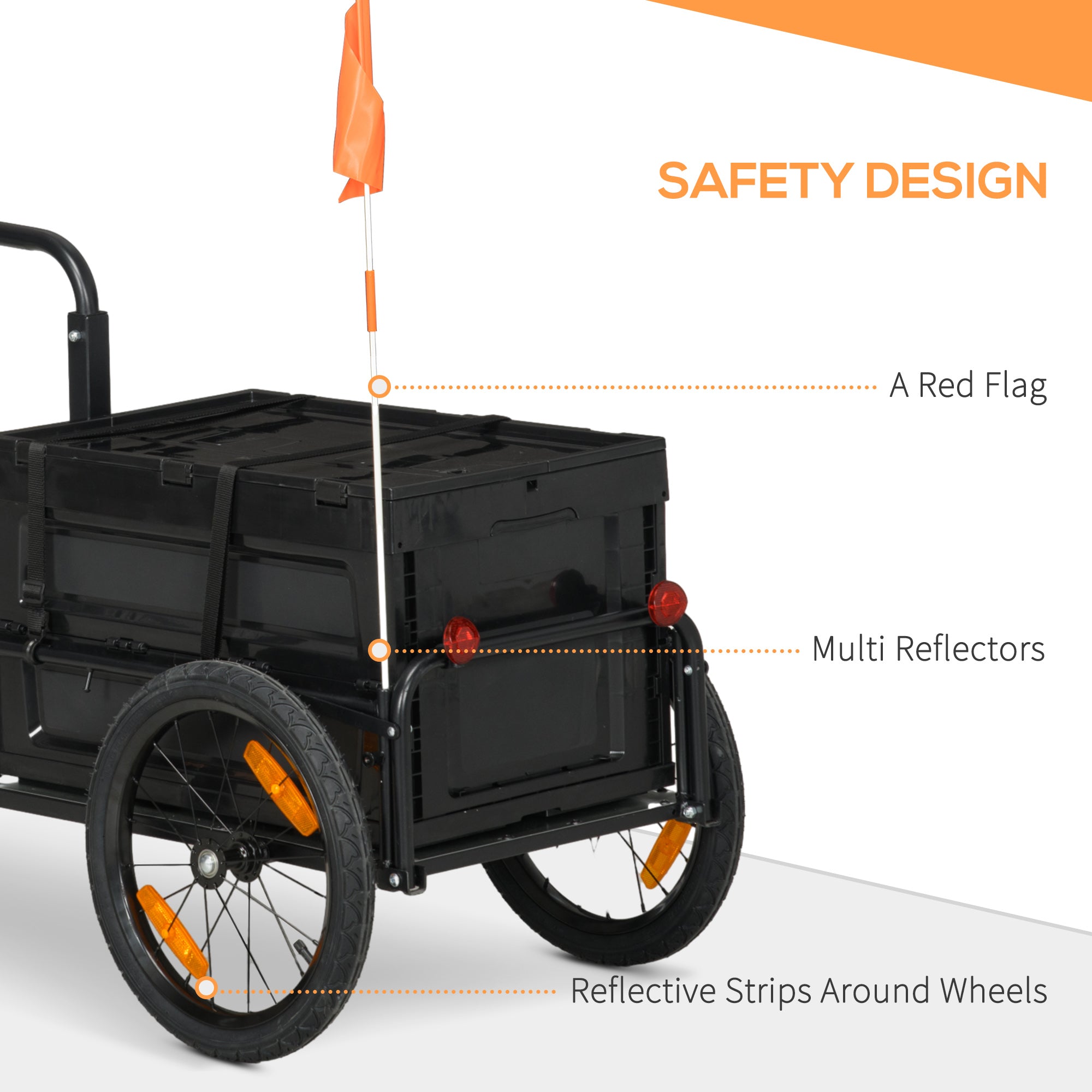 Trailer for Bike, Bicycle Cargo Trailer with Removable Storage Box, Galvanized Bottom