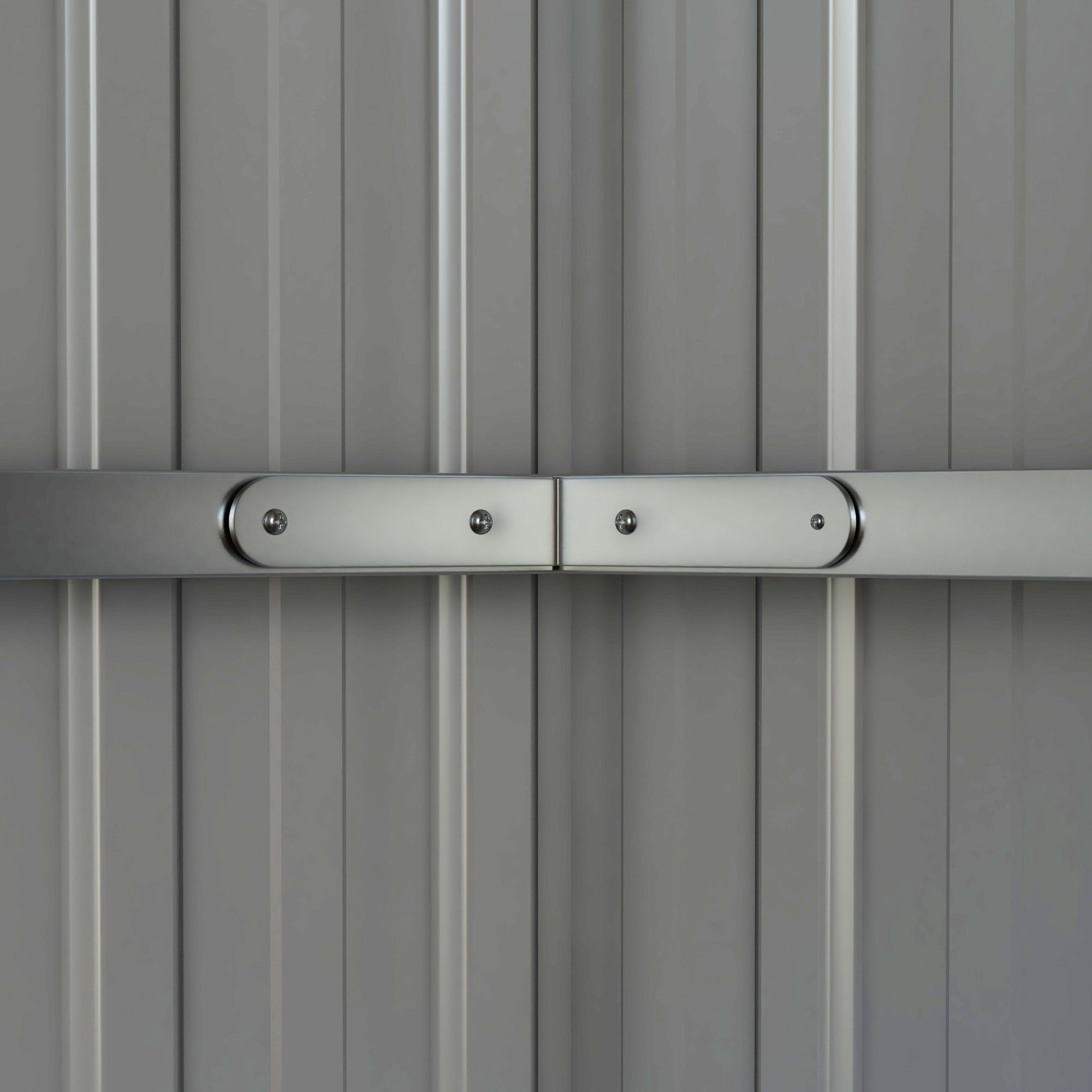 11.2' x 5.6' Storage Shed w/ Lockable Door, Galvanized Metal Utility Outdoor Shed for Backyard, Bike, Patio, Light Gray - Light Gray - Image 8