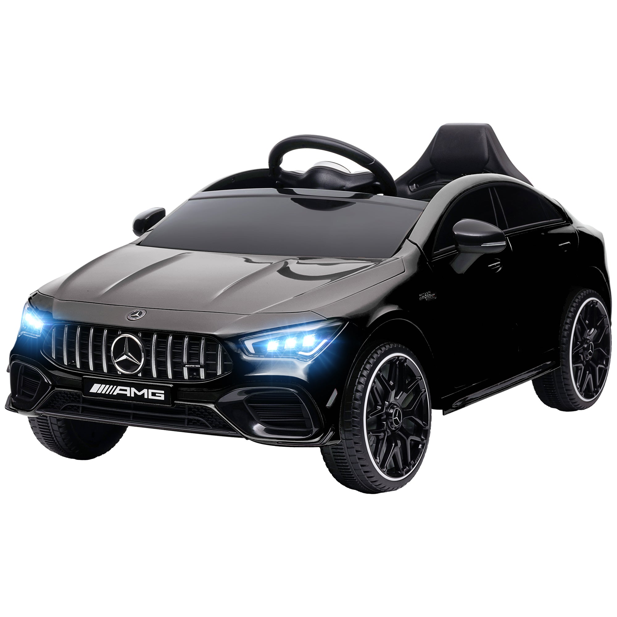 Mercedes-Benz AMG Licensed 12V Kids Ride on Car with Remote Control, Rear Suspension, LED Lights, Music, Black