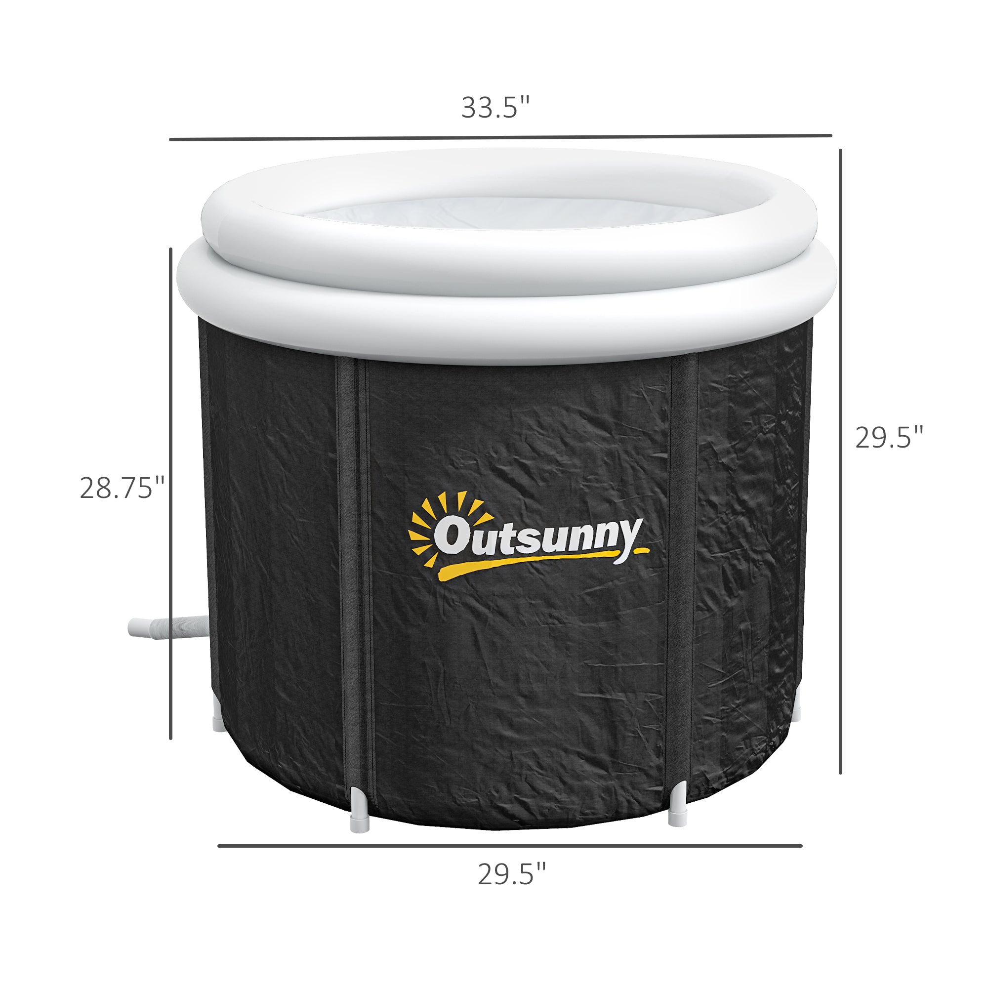 Cold Plunge Tub, Portable Ice Bath Cold Water Therapy Tub with Thermo Lid, for Athletes Recovery, Black