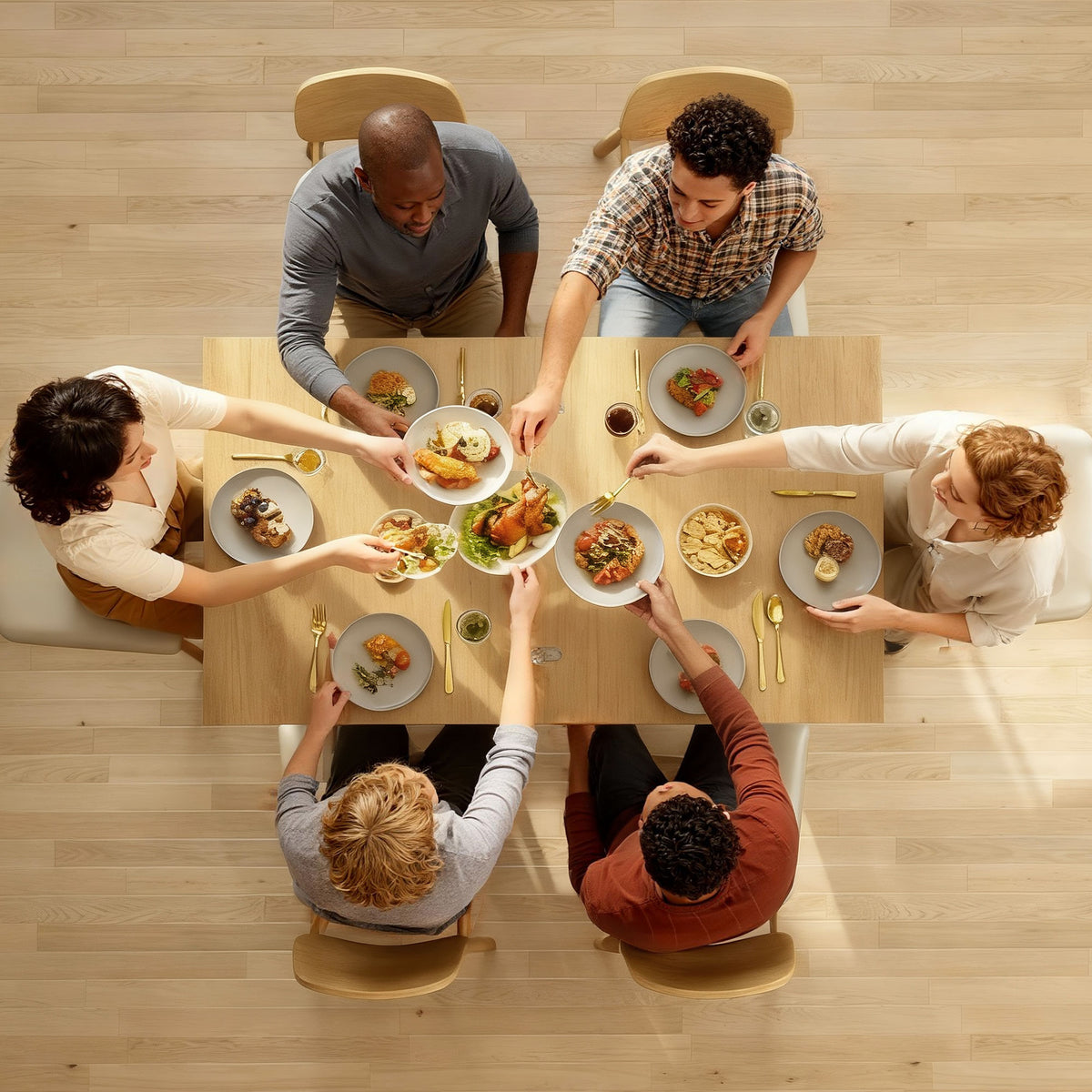 Extendable Table Table for 4-6, Square Folding Dining for Small Spaces, 28"-55" W, Natural