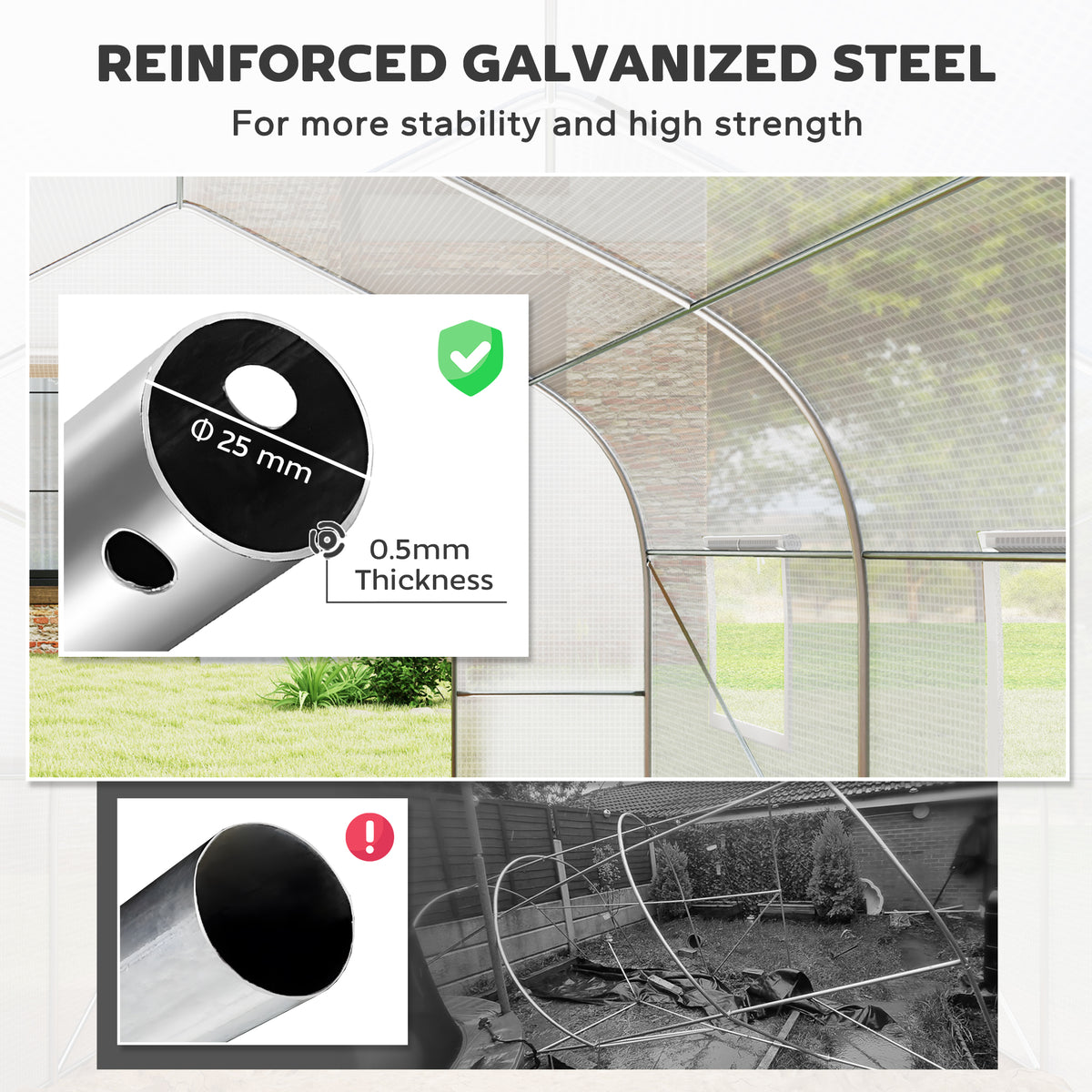 Walk In Tunnel Greenhouse, Portable Outdoor Plant House with Roll Up Doors