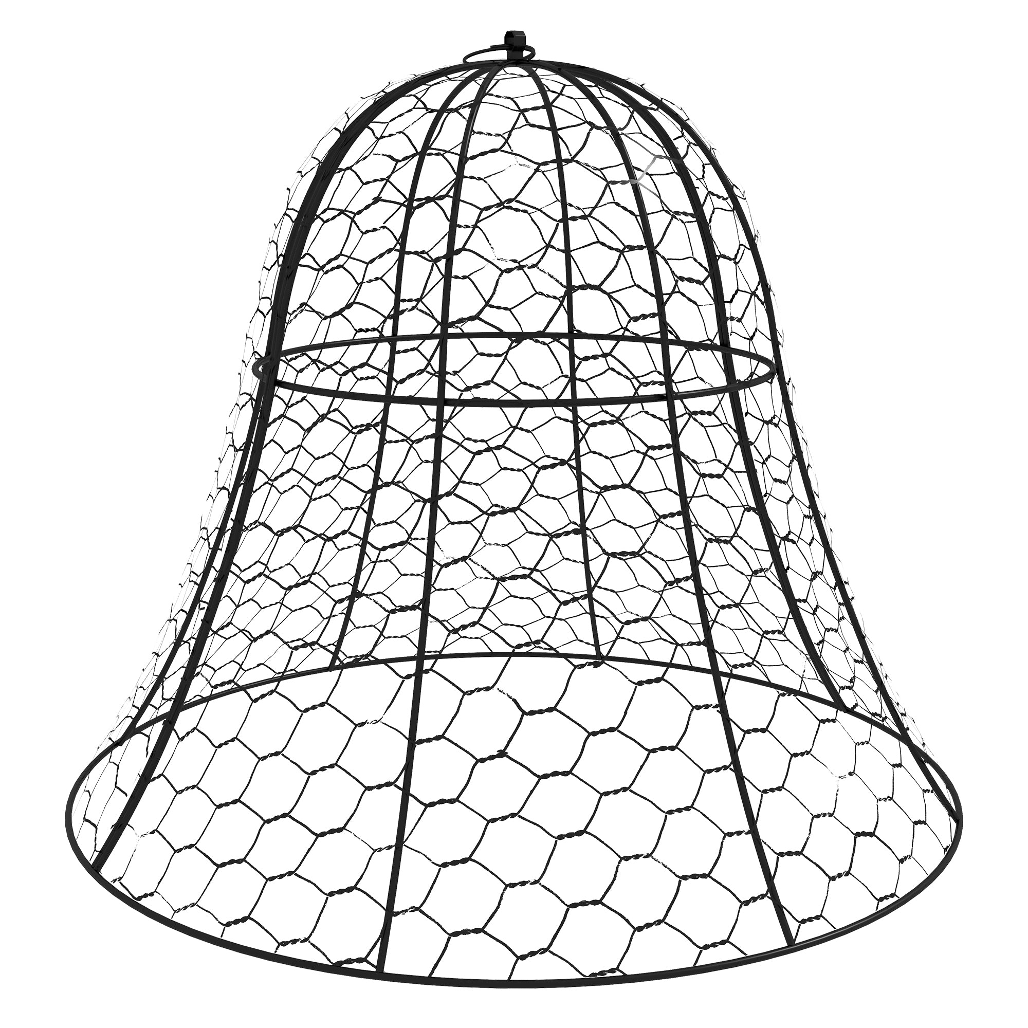 6 Pack Garden Cloches for Plants, 16" x 13" Metal Crop Cage, Plant Cages to Keep Animals Out, Black - Black