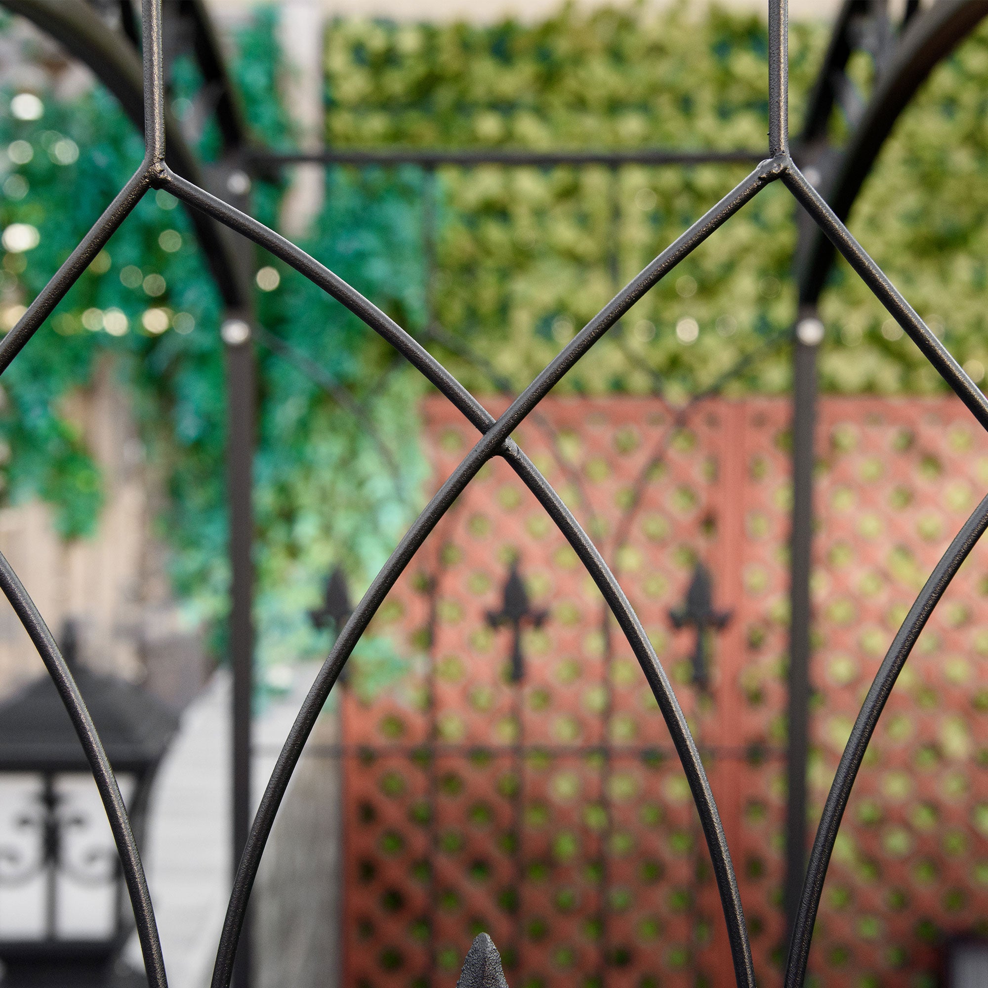 7Ft Garden Arch Arbor, Metal Arch Trellis for Climbing Vines, Garden Archway for Wedding, Bridal Party, Ceremony - Matte Black - Image 7