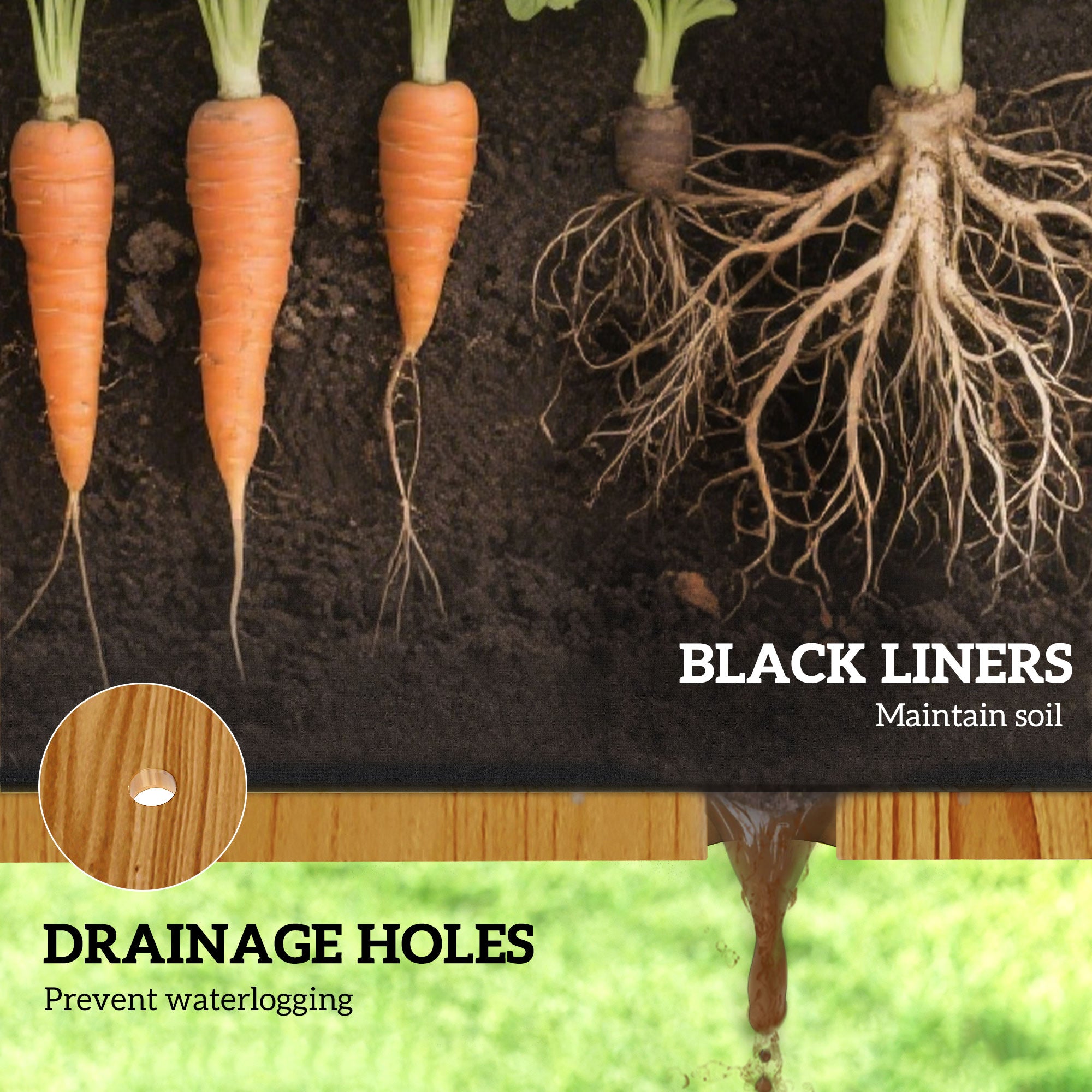 Raised Garden Bed with PE Greenhouse Cover Outdoor Planter Box for Herbs and Vegetables, 35 x 22 x 47 inch, Brown - Brown - Image 5