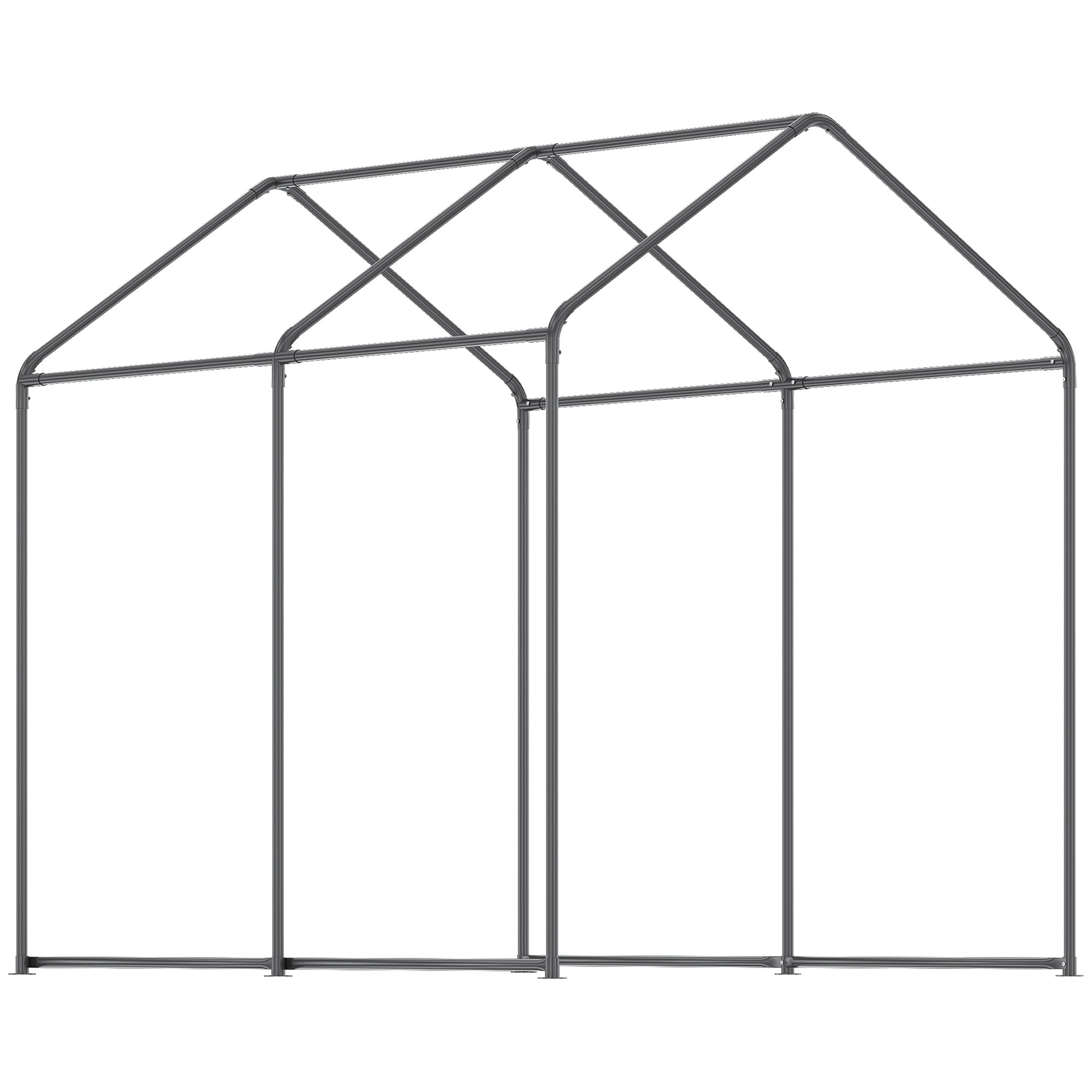 Outdoor Walk-In Tunnel Greenhouse with Roll-up Windows, Zippered Mesh Door, & Weather Cover, 8' x 6' x 7.4' - White - Image 8