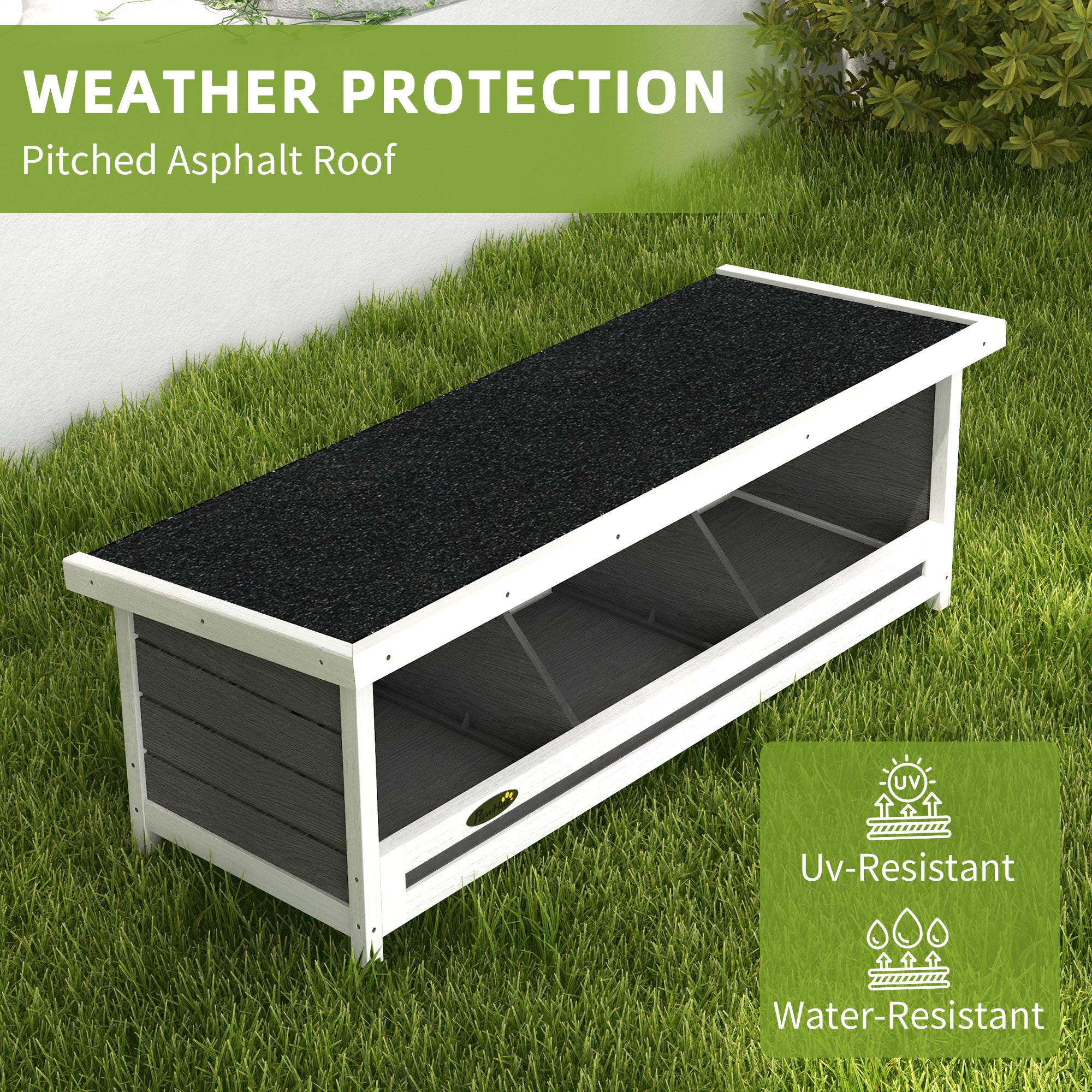 Wood Nesting Boxes Chicken Coop Accessories for Up to 3 Chickens, with Asphalt Roof, Gray - Gray - Image 6