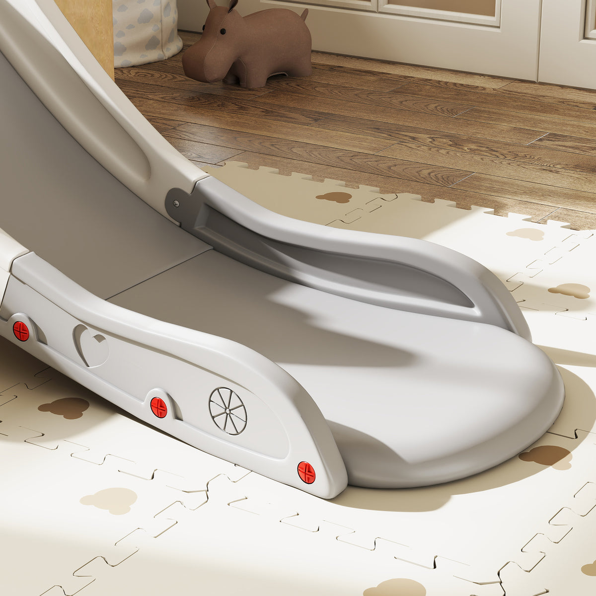 Extra Length Toddler Slide for Bed, Sofa, Easy to Assemble, Gray