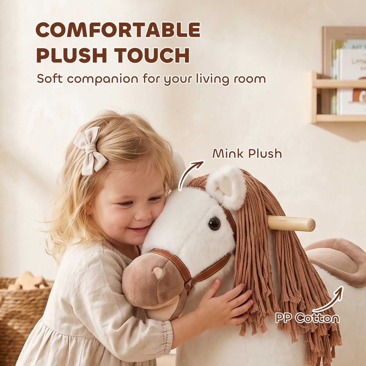 Baby Rocking Horse for Boys and Girls, Kids Rocking Horse with Realistic Sounds and Anti-Tip limiters