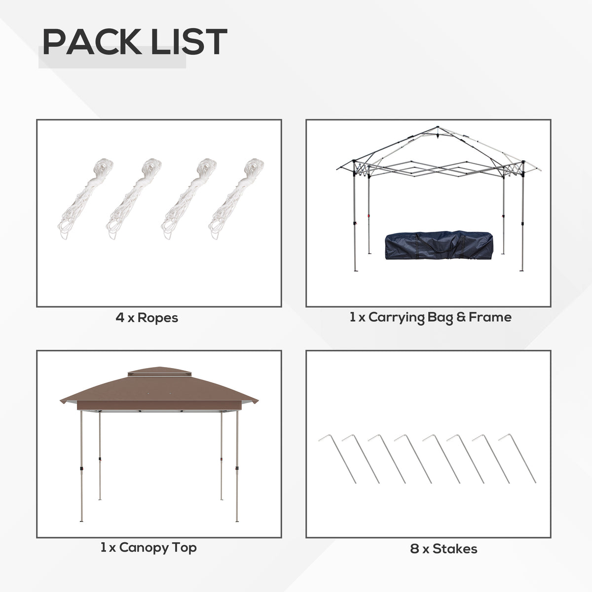 12' x 12' Pop Up Canopy Tent with Netting and Carry Bag, Instant Sun Shelter with 137 sq.ft Shade, Tents for Parties, Height Adjustable, for Outdoor, Garden, Patio, Khaki
