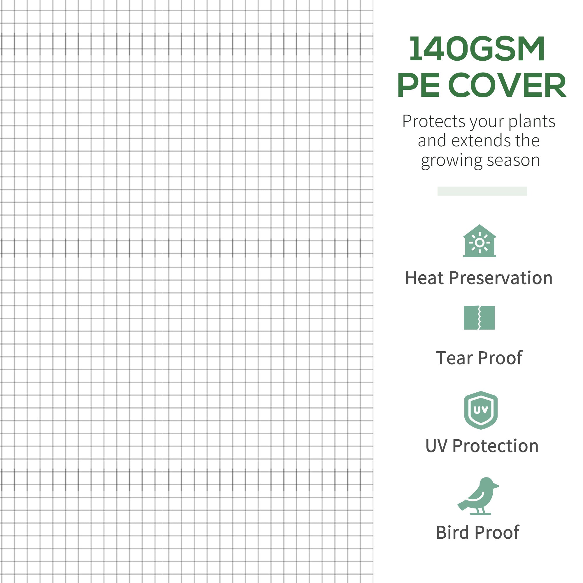 11.5' x 10' x 6.5' Walk-in Tunnel Greenhouse, Green House with Zippered Mesh Door, 7 Mesh Windows & Roll-up Sidewalls, Upgraded Gardening Plant Hot House with Galvanized Steel Hoops, White - White - Image 5