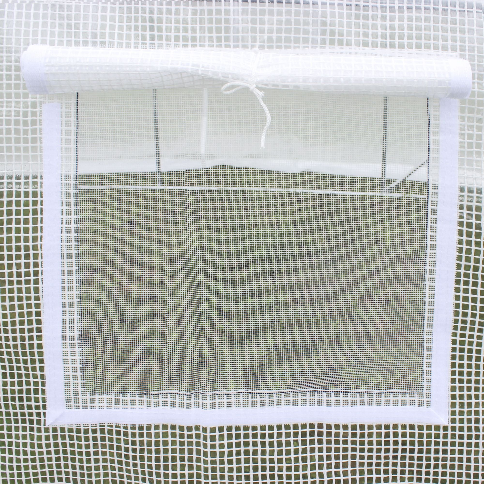 9.8' x 6.6' x 6.6' Plastic Greenhouse Cover Replacement, Heavy Duty Waterproof Tarp for Hoop House, Sheeting with 6 Windows, Door & Reinforcement Grid, White - White - Image 8