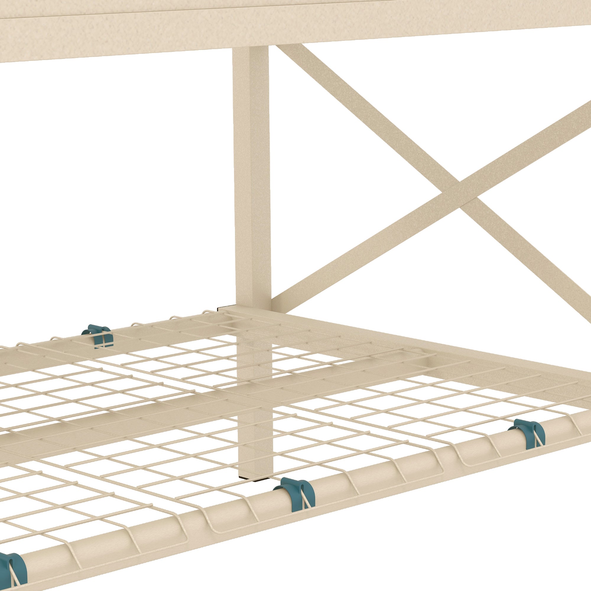 Galvanized Raised Garden Bed, Metal Planter Box with Legs, Storage Shelf and Bed Liner, Cream - Cream White - Image 8