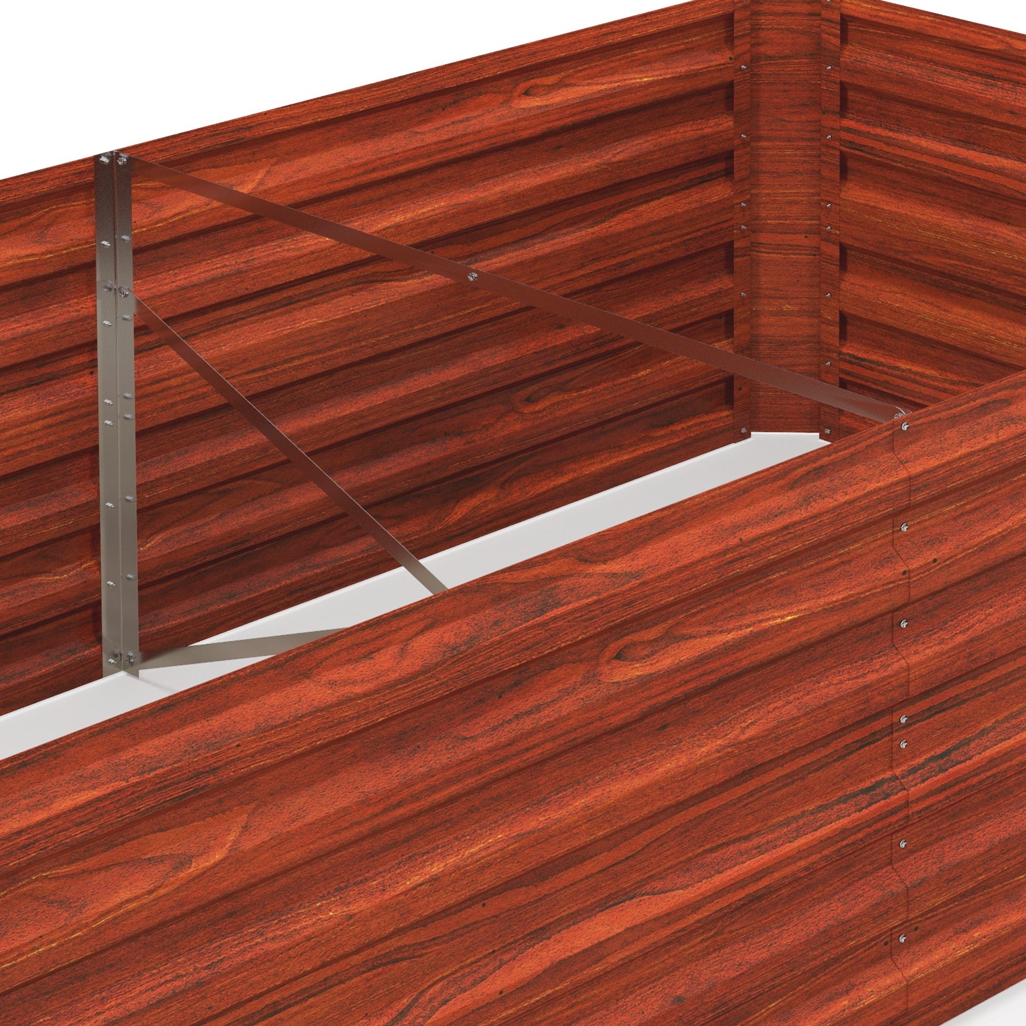 Galvanized Raised Garden Bed, Steel Outdoor Planters with Reinforced Rods, 71" x 36" x 23", Dark Brown - Dark Brown - Image 8