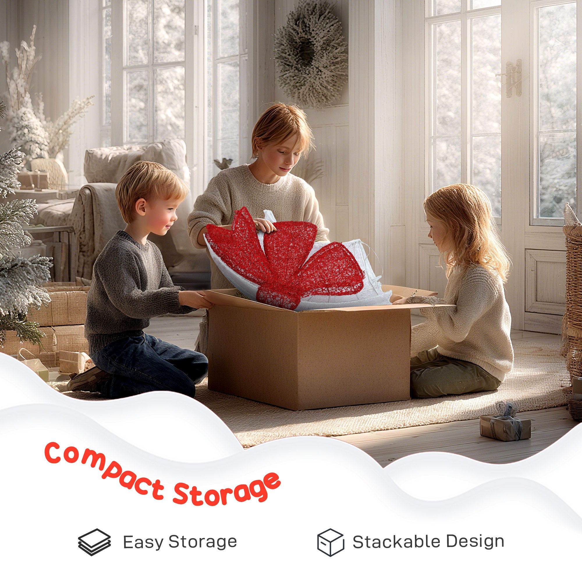 36 Inch Lighted Wreath Decoration with Dual Color LED, Christmas Wreath with Daily Timer, Remote for Indoor Outdoor