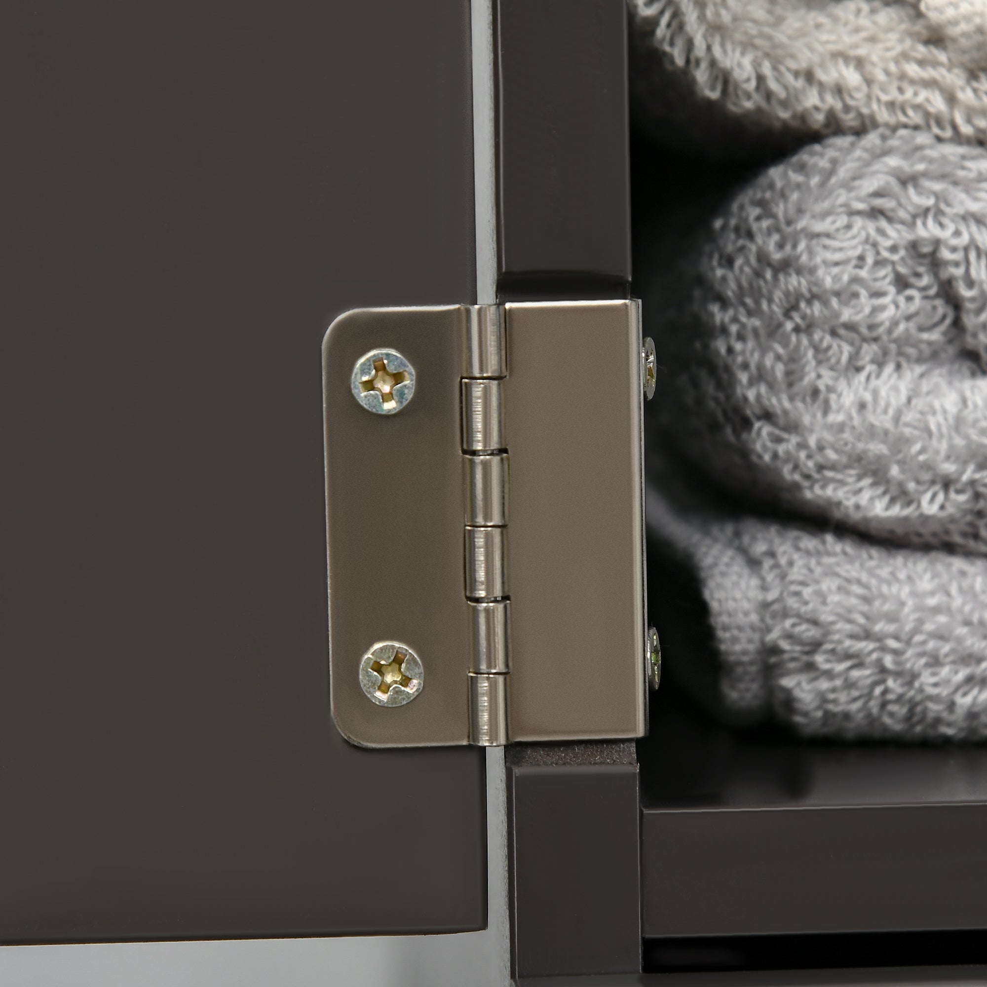 54" Tall Bathroom Storage Cabinet, Freestanding Linen Tower with 2-Tier Shelf and Drawers, Narrow Side Floor Organizer, Brown