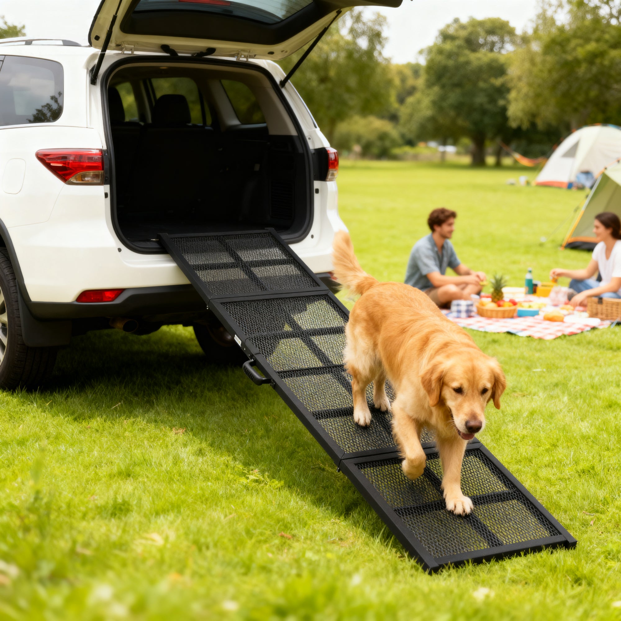 Dog Car Ramp, 75" x 20" Extra Long and Wide, Non-Slip Surface, Folding Portable Pet Ramp for Large, Small & Senior Dogs - Black - Image 2