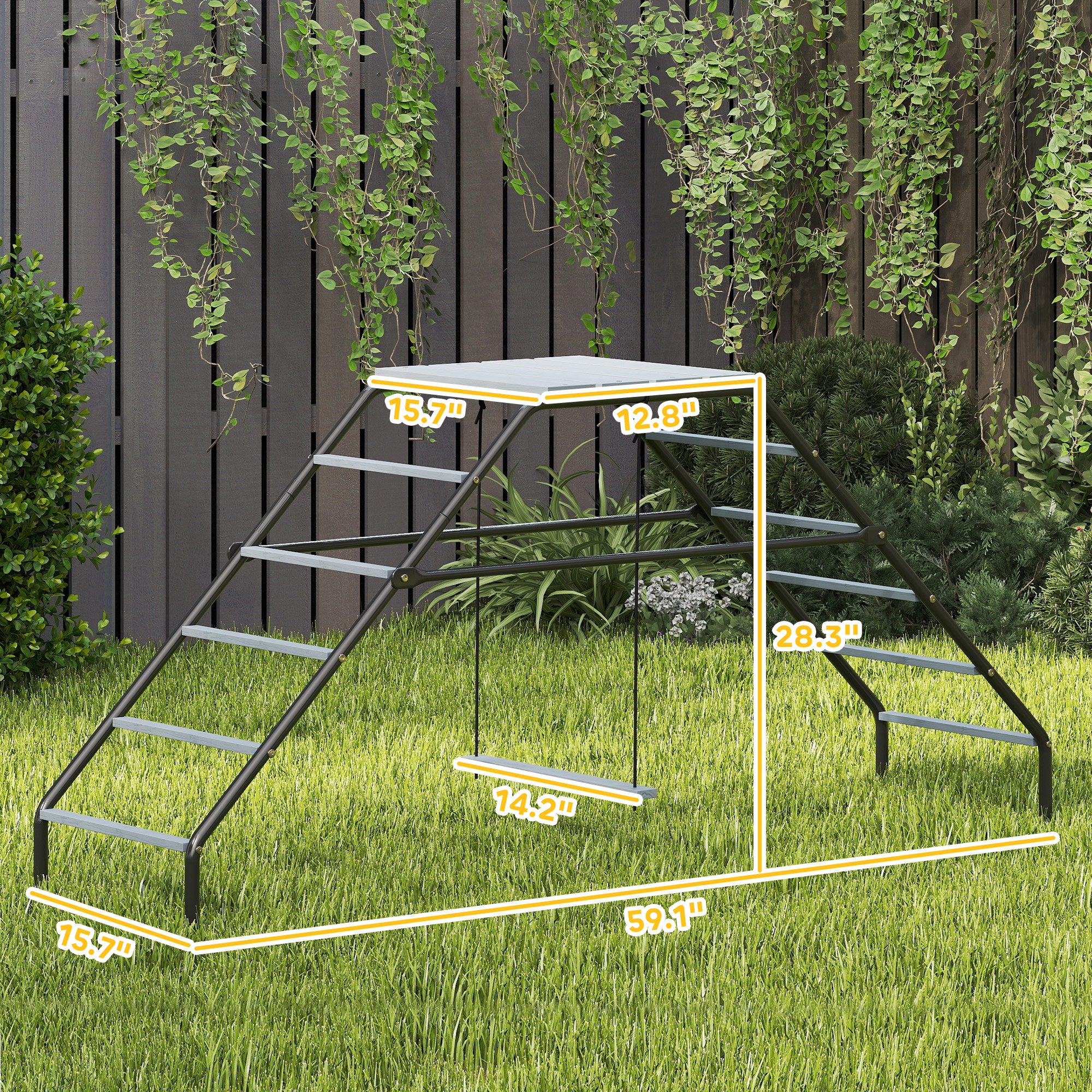 Chicken Coop Perches with Adjustable Swing, 10 Roosting Bars, for Backyard, Farm - Gray - Image 3