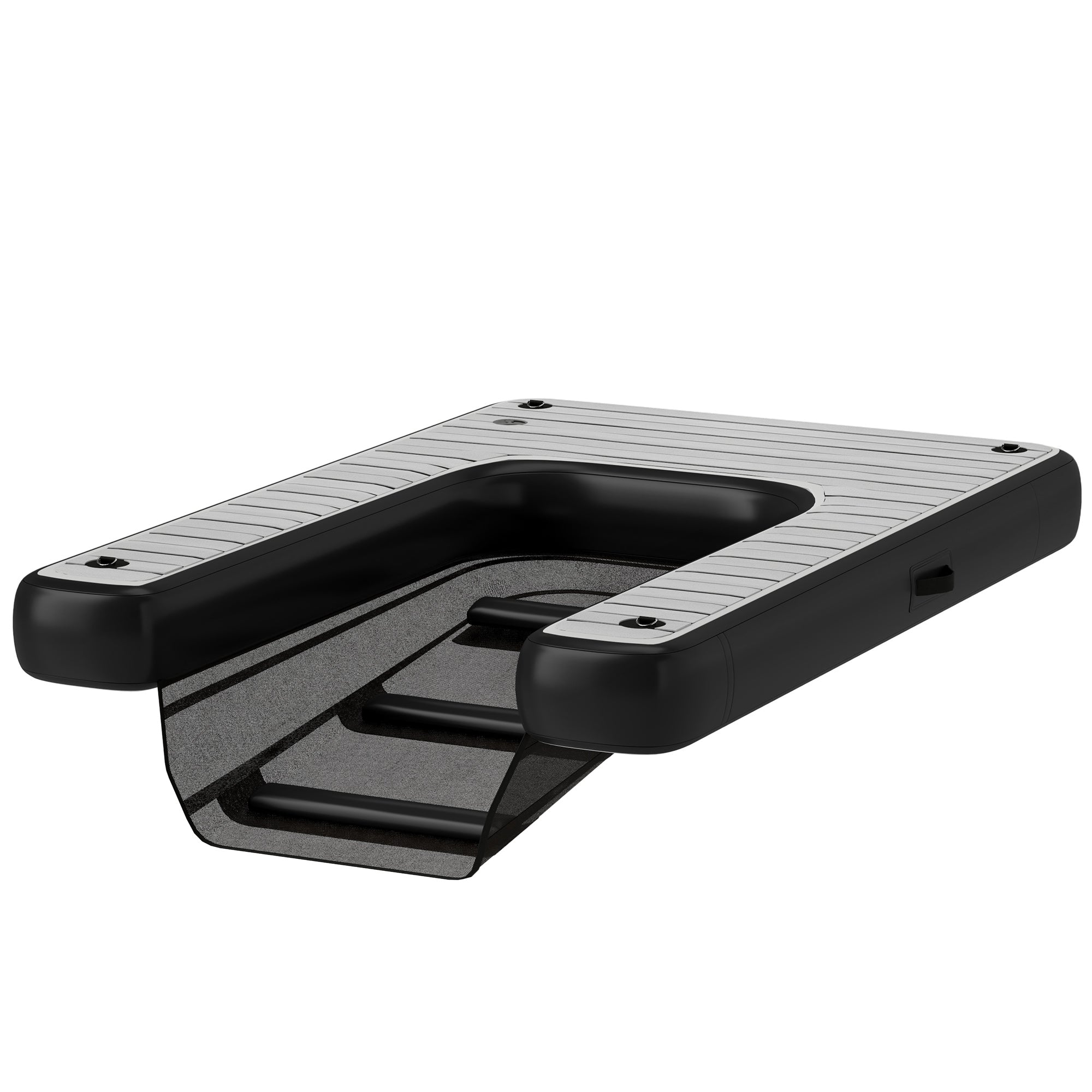 Inflatable Dog Boat Ramp Up to 286 lbs, for Boat, Dock, Lake, Non-Slip, Safe & Easy - Gray