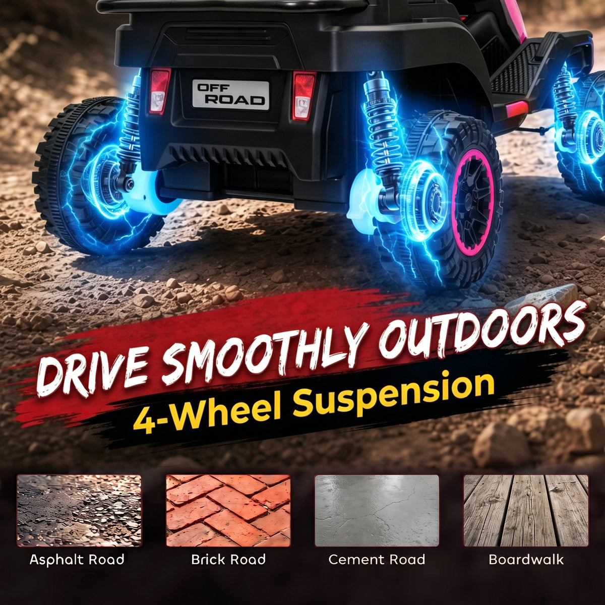 24V Kids Electric Ride On Car with Dual Motors, Remote Control, 4-Wheel Suspension, Soft Start for 3-6 Years, Pink