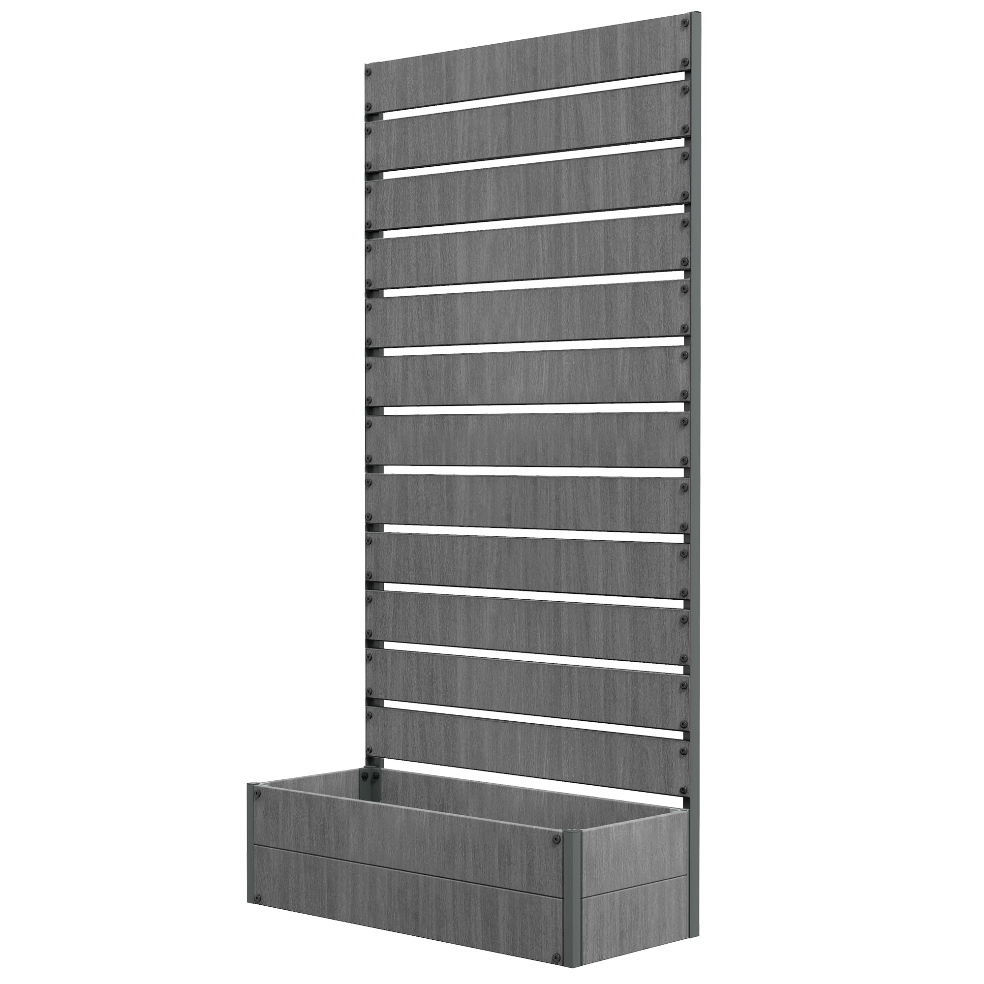 Trellis Planter for Climbing Plants, Raised Garden Bed with Trellis, Planter Box for Outdoor Garden, Dark Gray - Dark Gray