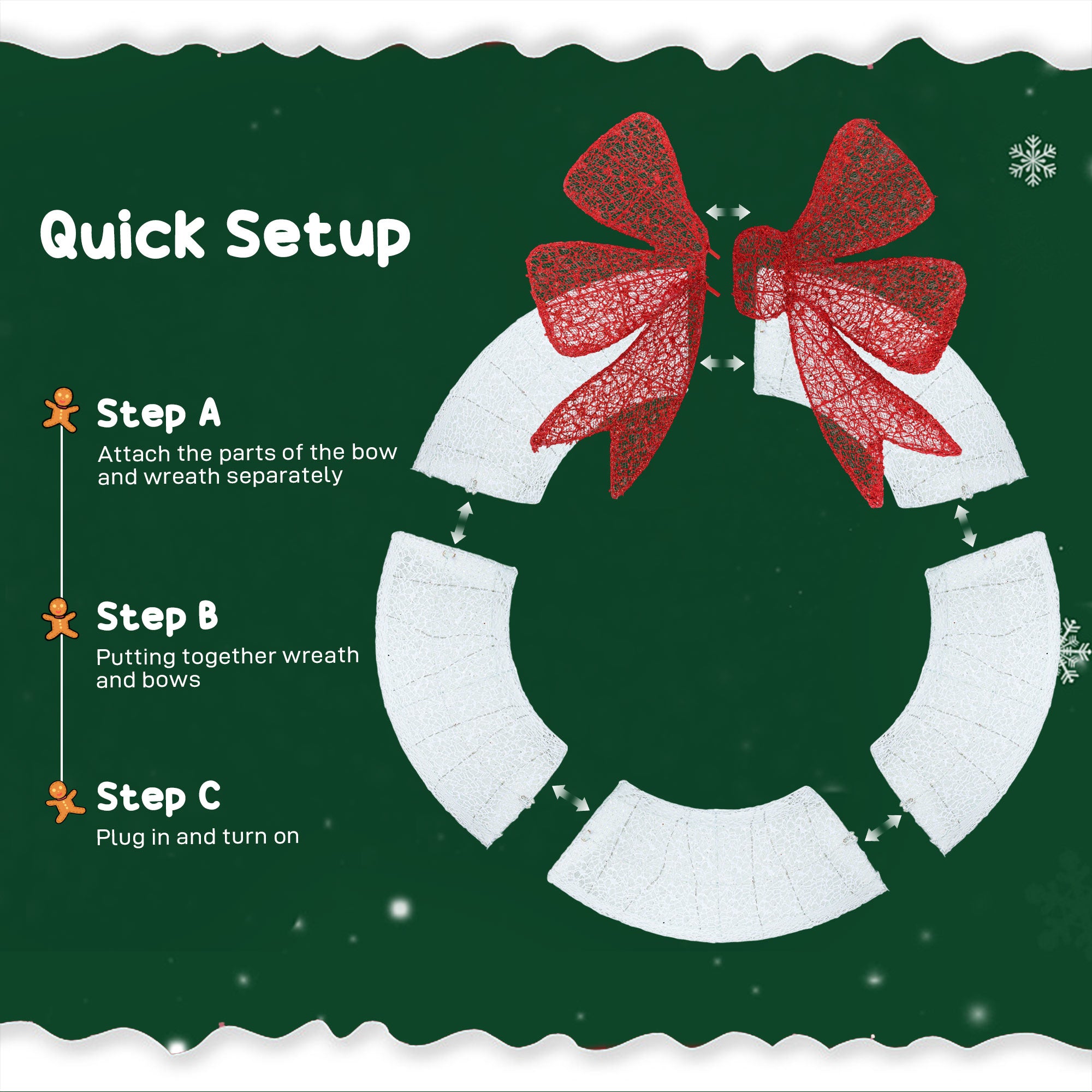 48 Inch Lighted Wreath Decoration with Dual Color LED, Christmas Wreath with Daily Timer, Remote for Indoor Outdoor
