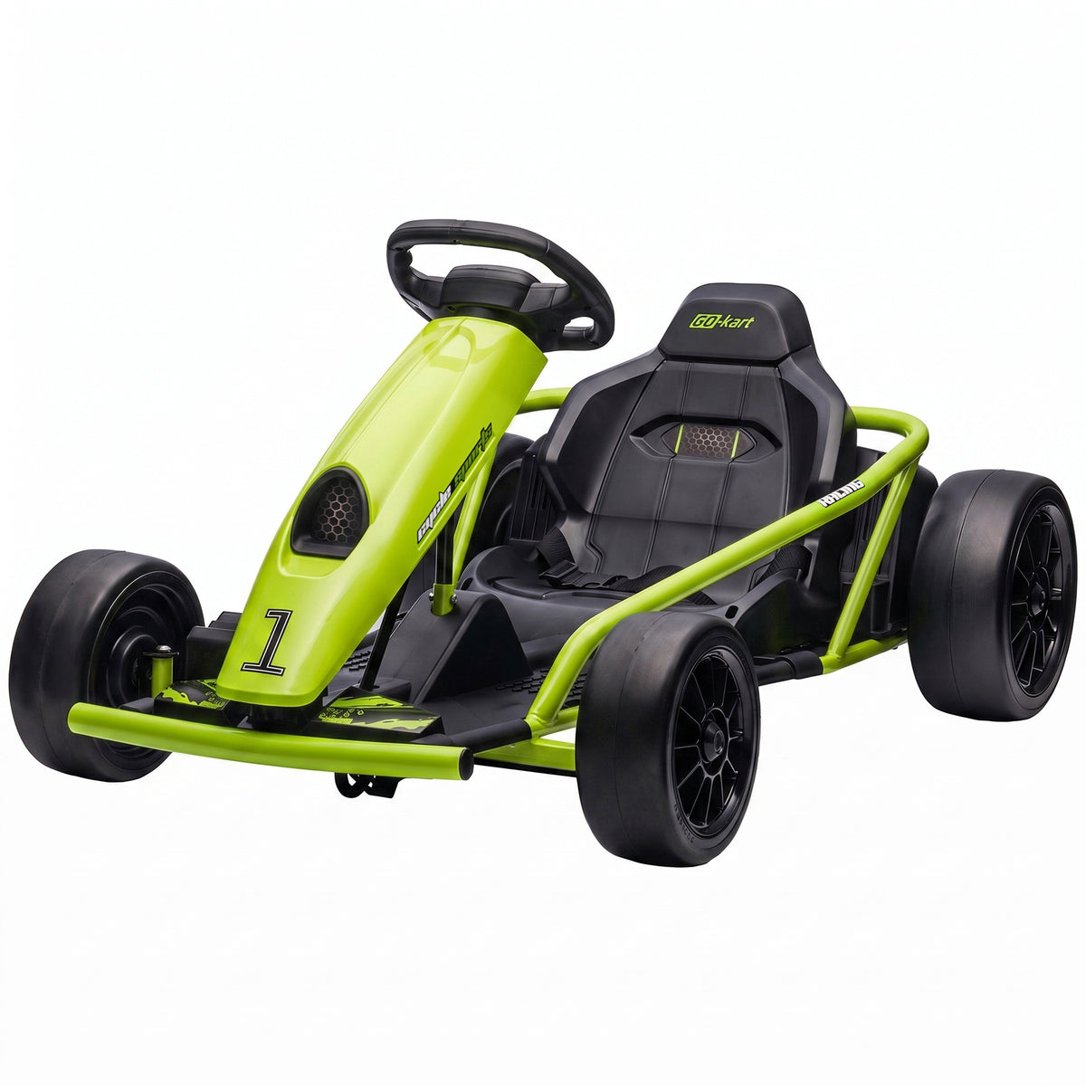 24V Electric Go Kart for Kids, Drift Ride-On Racing Go Kart with Max 8.1 MPH, for Boys Girls Aged 8-12 Years Old, Green