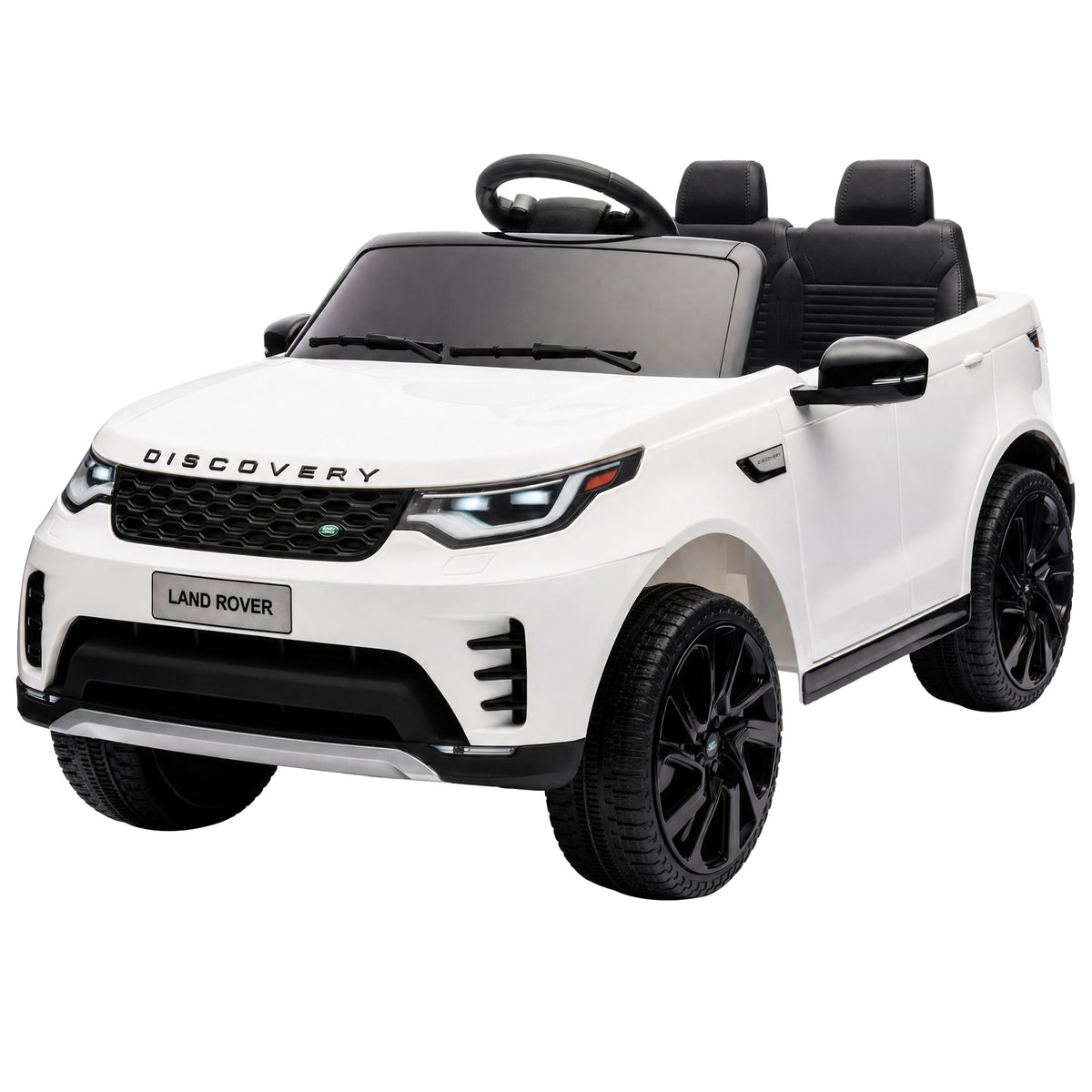 12V Electric Car for Kids, Licensed Land Rover Ride on Car with Parent Remote, Soft Start, 4 Wheel Suspension, White