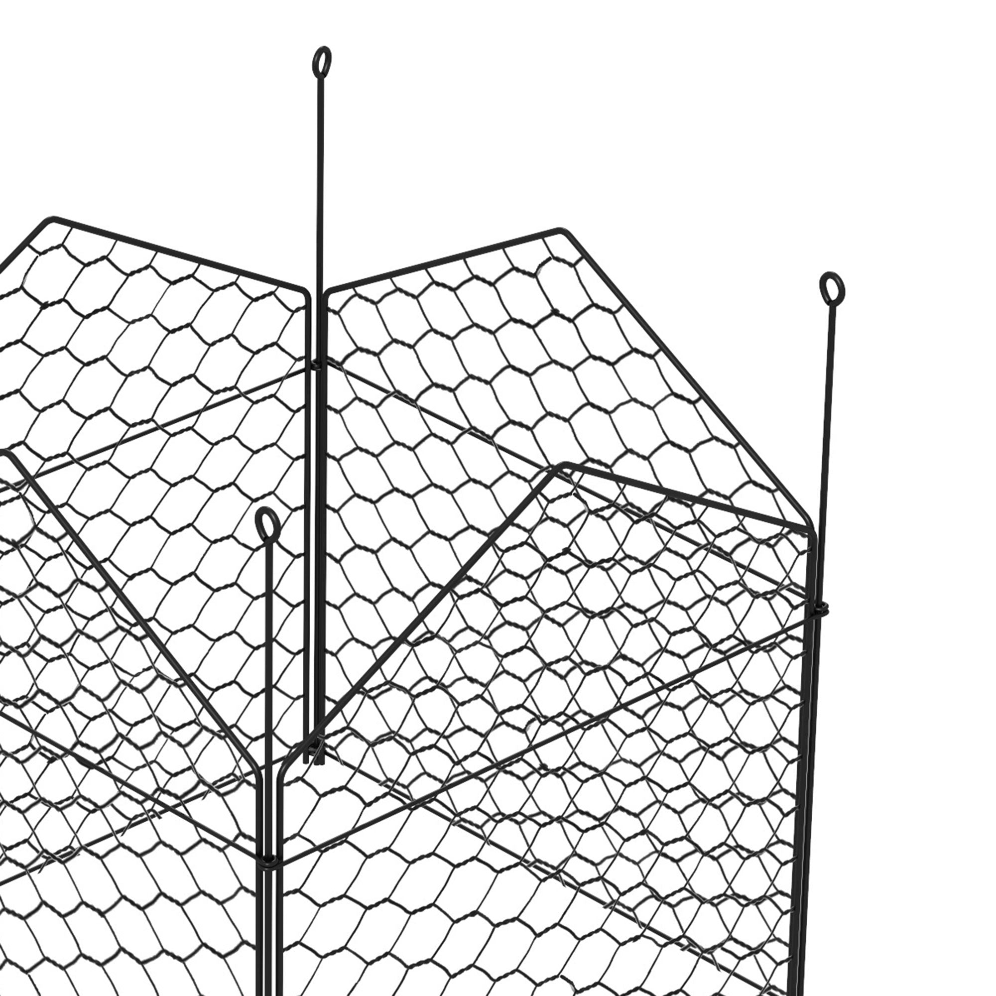 4 Pack Garden Cloches for Plants, 12" x 14" Metal Crop Cage Set, Plant Cages to Keep Animals Out, Black - Black - Image 8