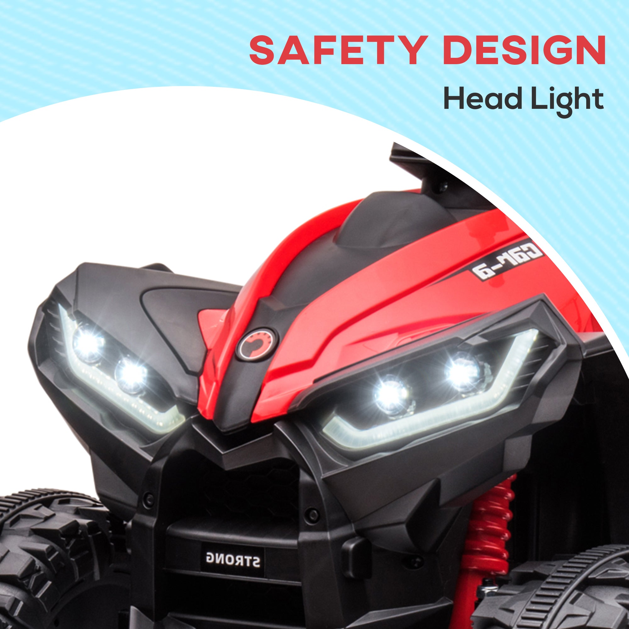 12V Kids ATV Quad Car with Forward & Backward Function, Four Wheeler for Kids with Wear-Resistant Wheels, Music, Electric Ride-on ATV for Toddlers Ages 3+ Years Old, Red