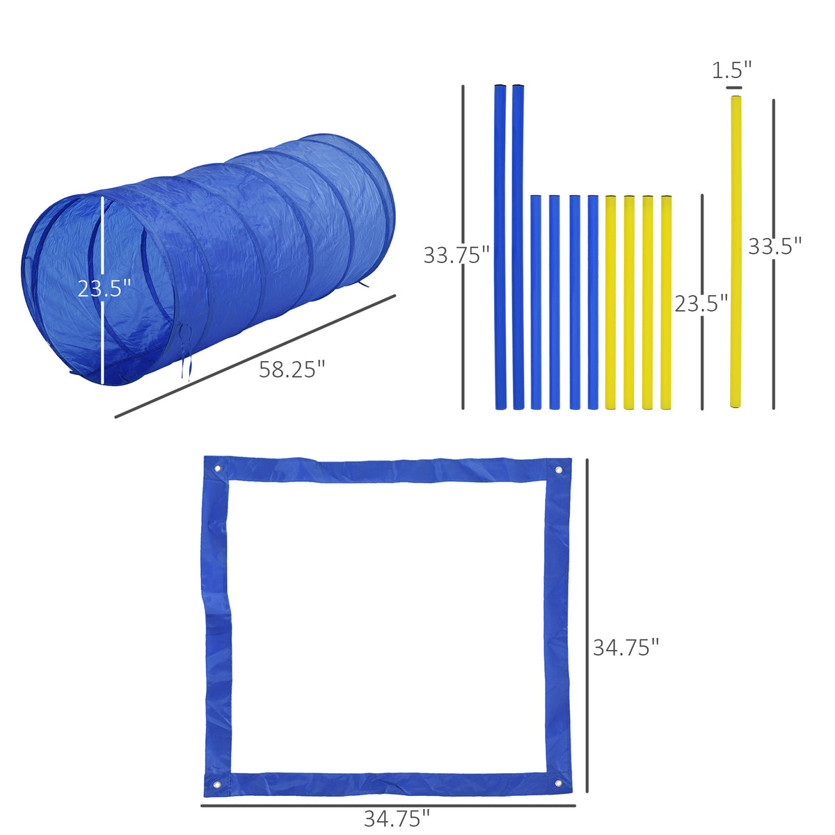 Backyard Competitive Dog Agility Training Kit Obstacle Course Equipment - Blue - Image 3
