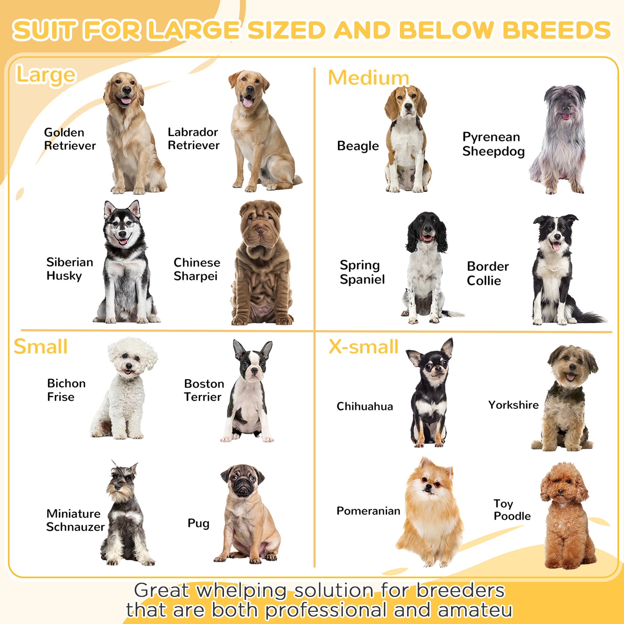 Whelping Box for Puppies with Pee Pad, Pig Rail, Adjustable Door for Small, Medium & Large Breed Dogs Birth, 41" x 39" - White - Image 7
