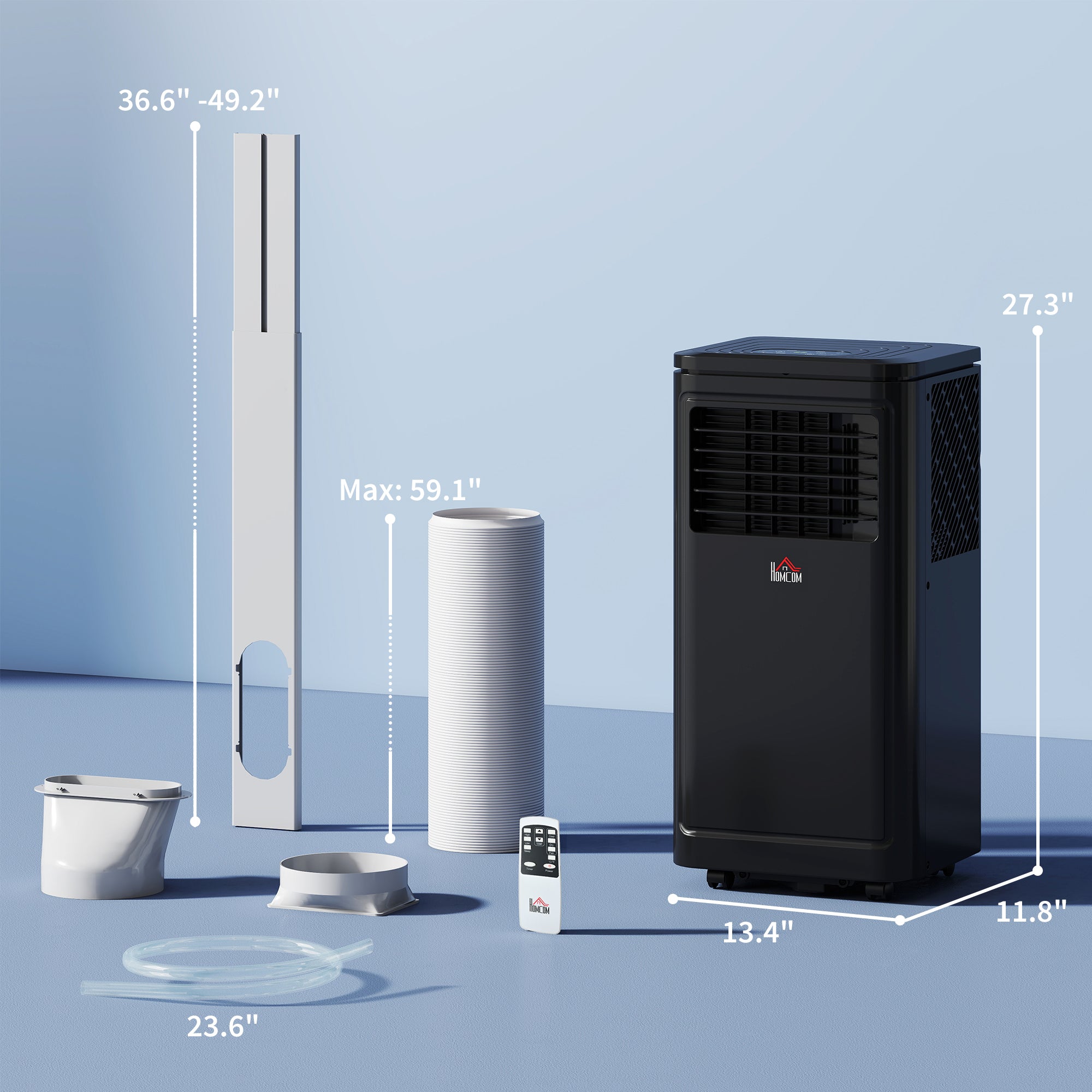 8,000 BTU Portable Air Conditioner Fan w/ Remote for Rooms Up to 344 Sq. Ft., Evaporative Cooler AC Unit Black