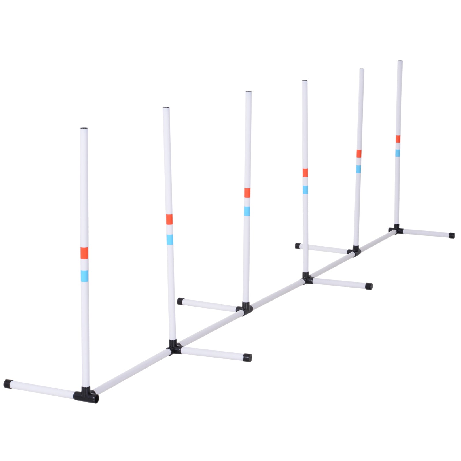 Sturdy Dog Weaves Poles Pet Speed and Agility Equipment Dogs Obstacle Outdoor w/ Storage Bag - White