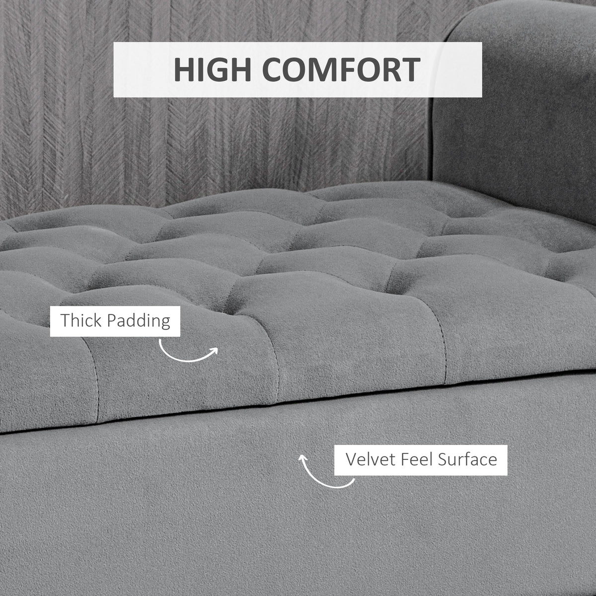 50 Inches Storage Ottoman, End of Bed Bench with Rolled Arms, Wood Legs, Button Tufted Storage Bench, Charcoal Gray