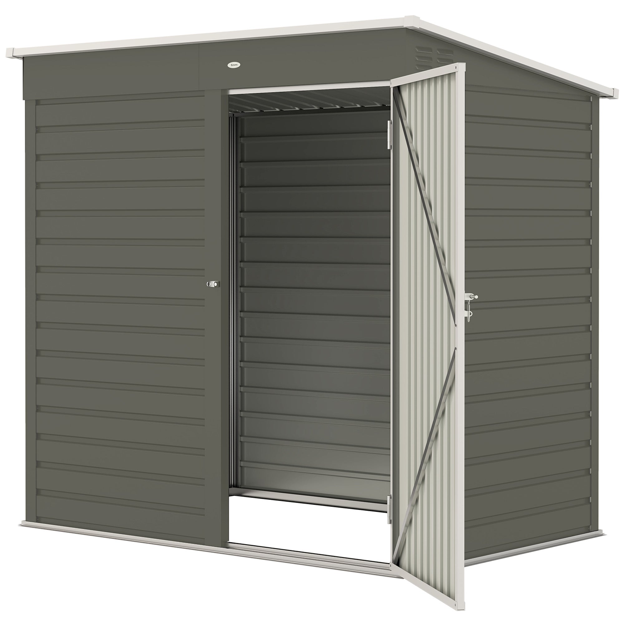 6' x 4' Outdoor Garden Shed, Metal Storage Shed with Lockable Door and Gloves for Backyard Garden Patio, Light Gray - Light Gray