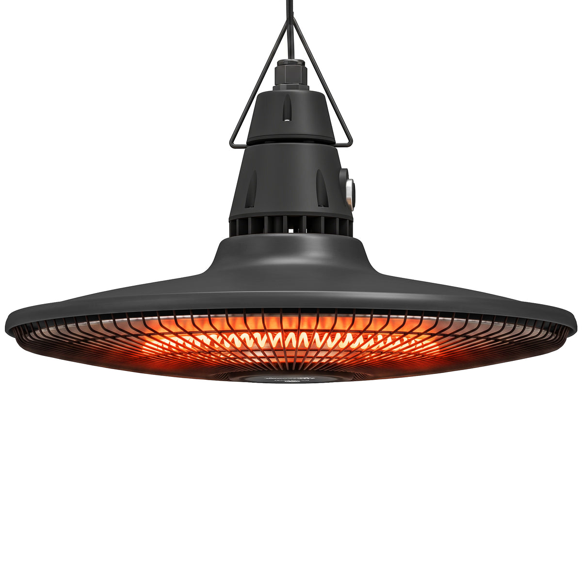 1500W Electric Patio Heater, IP65 Hanging Infrared Outdoor Heater with Carbon Fiber Tube, Remote Control, Black
