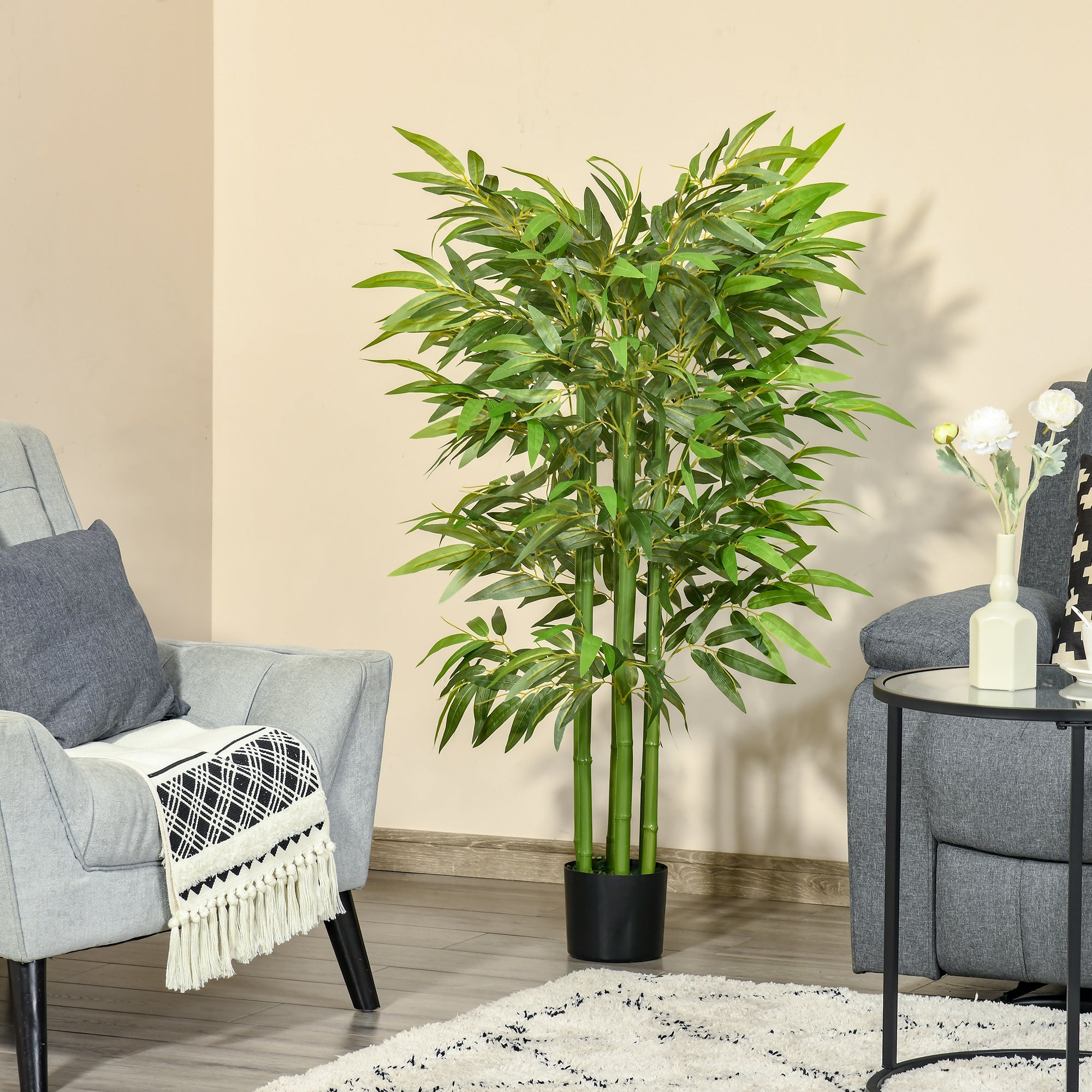 4.5FT Artificial Bamboo Tree, Decorative Faux Plant in Nursery Pot for Indoor or Decor