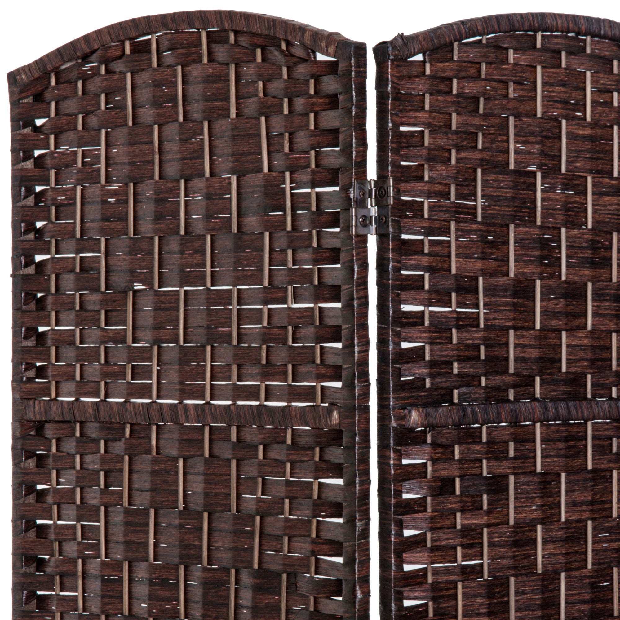 Room Divider 3 Panel, 6FT Tall Folding Privacy Screen, Freestanding Hand-Woven Partition for Room Separation with 360° Hinges, Paper Rope Diamond Weave, Brown