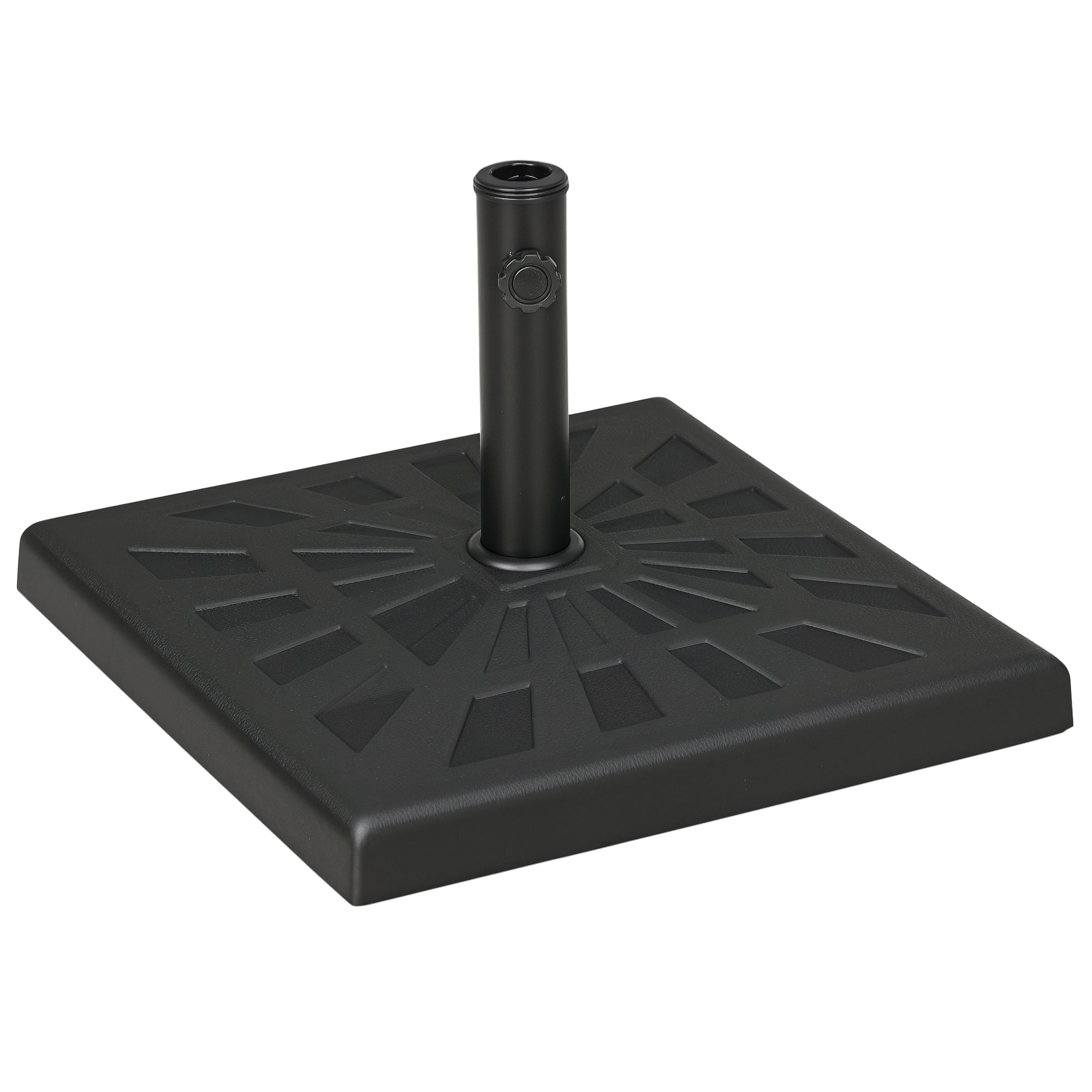 42lbs Resin Patio Umbrella Base, 20" Square Outdoor Umbrella Stand Holder for Parasol Poles 1.26", 1.5", and 1.9" Dia, Black