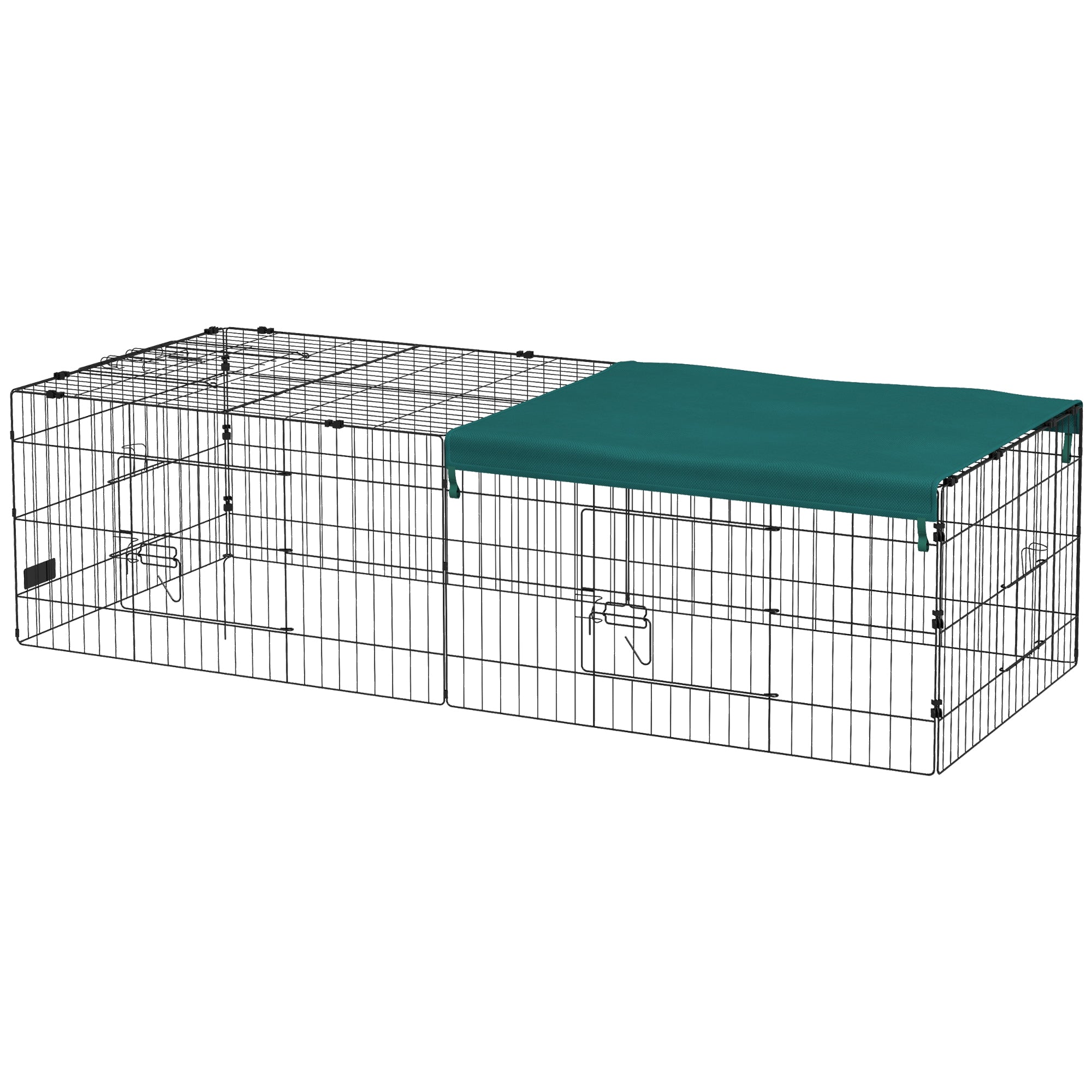 73" Small Animal Playpen with with Roof for Rabbits, Chicken, Chinchillas for Indoor/Outdoor Use, Green - Green