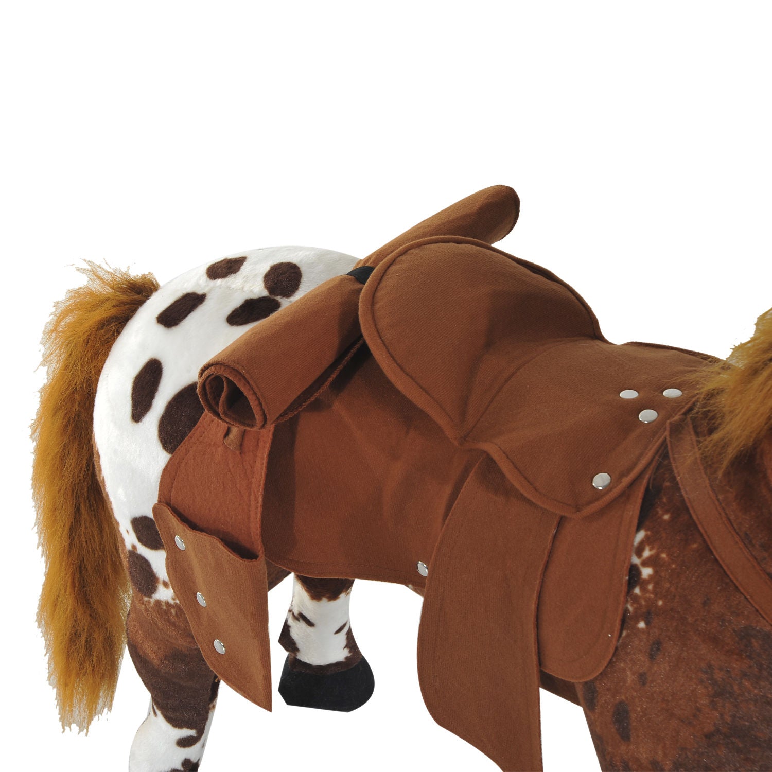 Sound-Making Ride On Horse for Toddlers 3-5, with Neighing and Galloping Sound, Stuffed Animal Horse Toy for Kids with Padding, Soft Feel, Brown