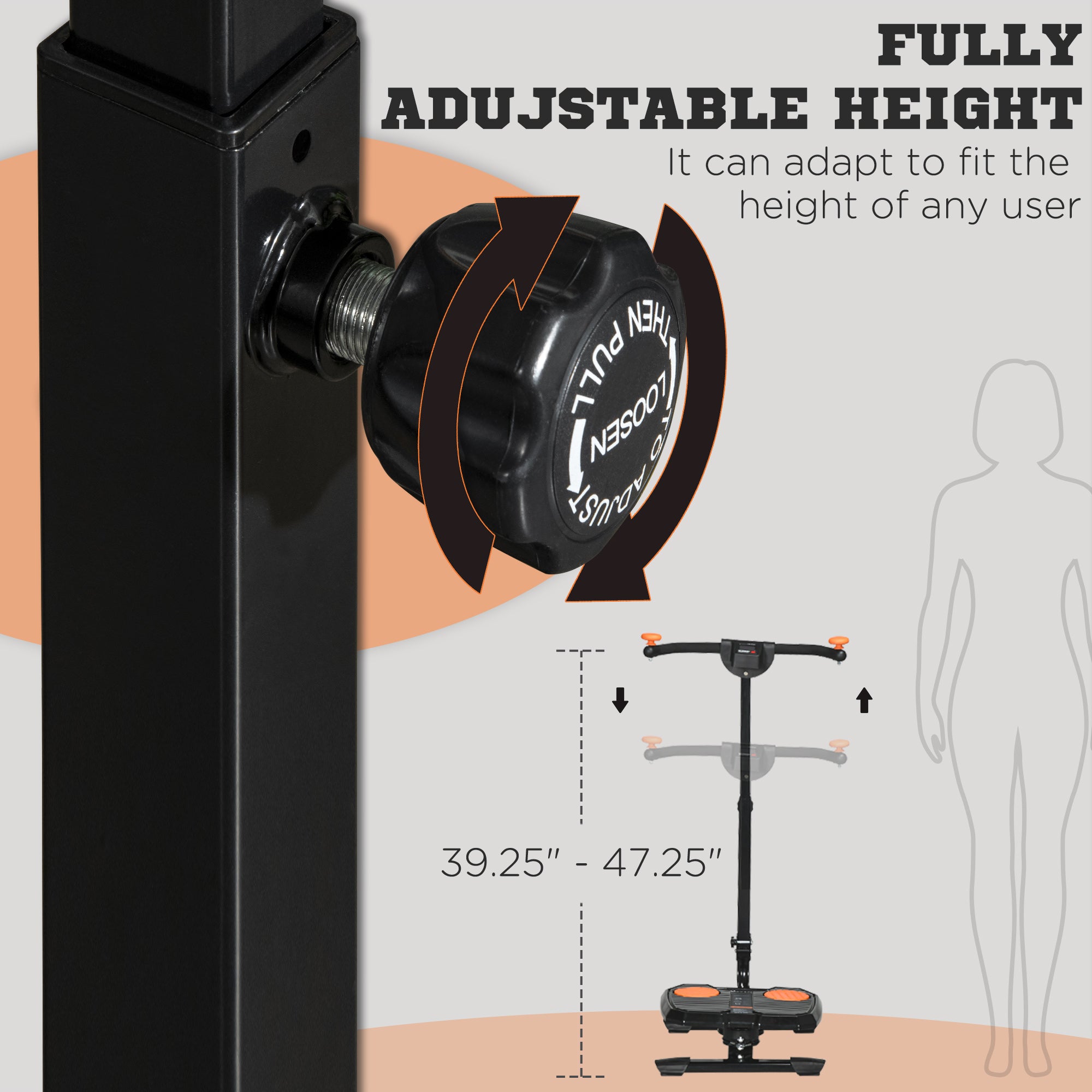 Foldable Ab Twister Board for Waist Trimming with LCD Display, Ab Workout Equipment for Women and Men, Orange